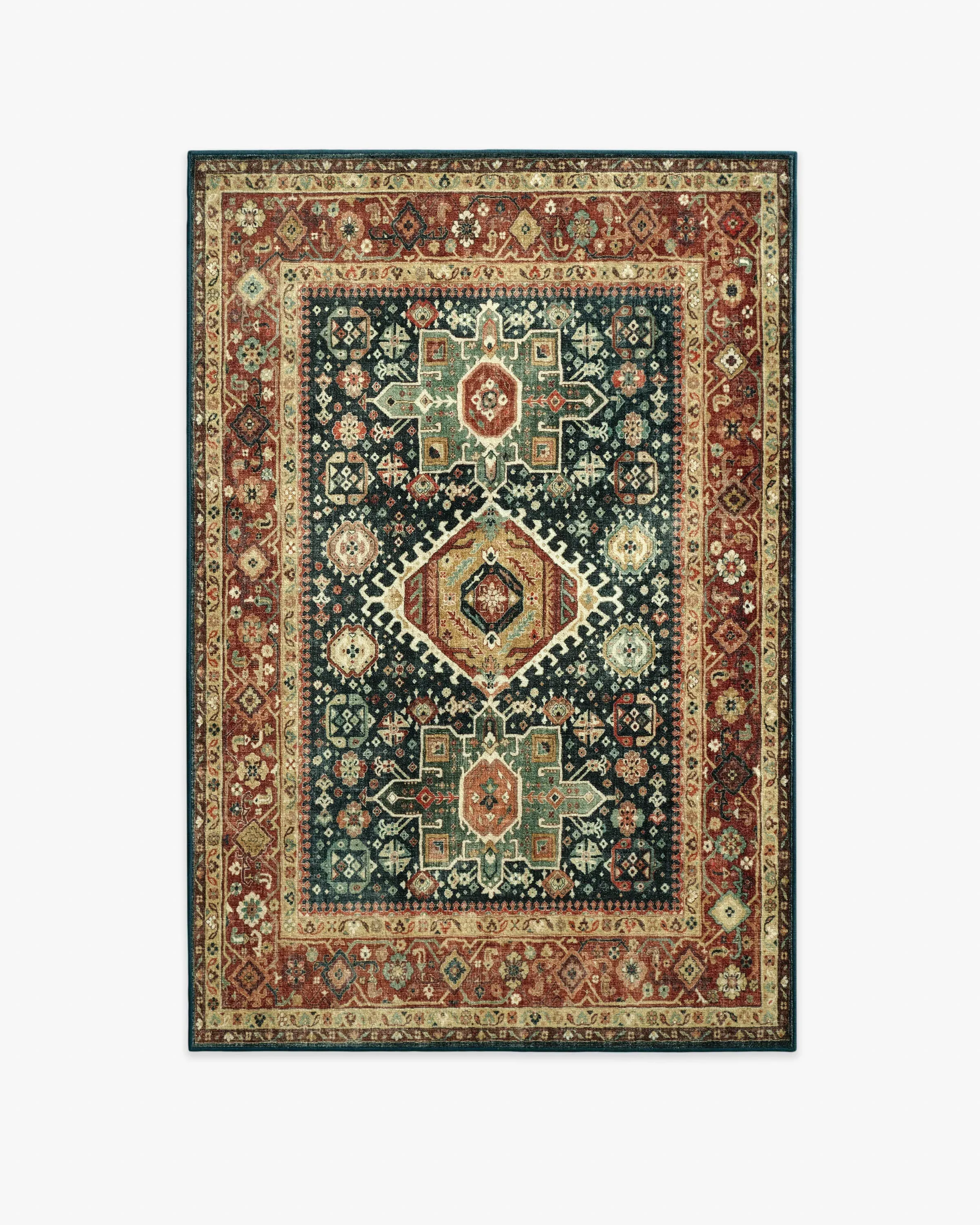 Medium Machine Washable Rug - Navy, Vintage