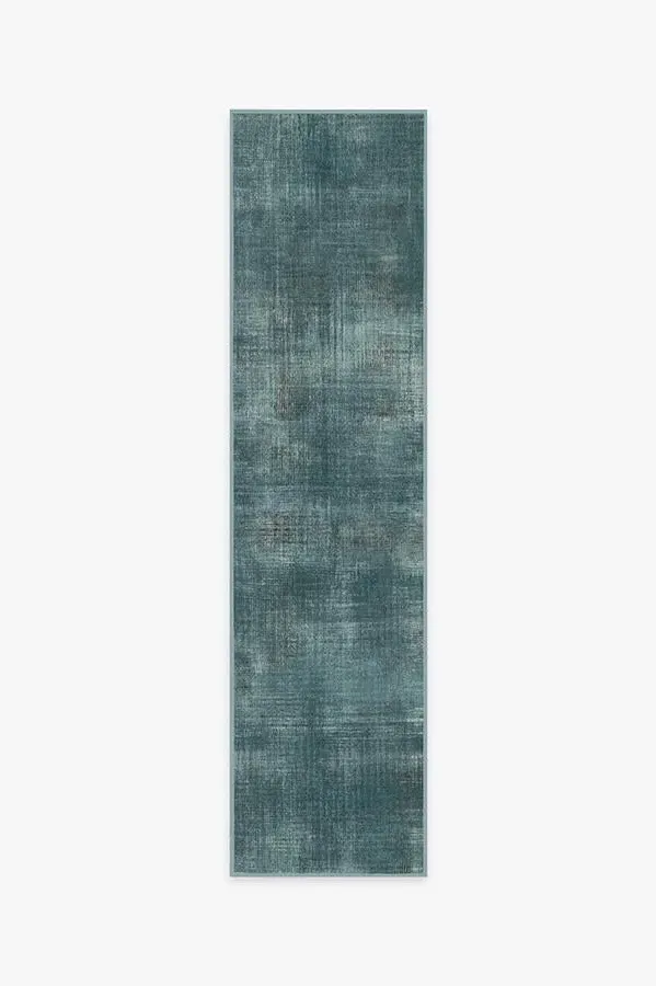 Medium Round Area Rug Machine Washable - Teal Blue