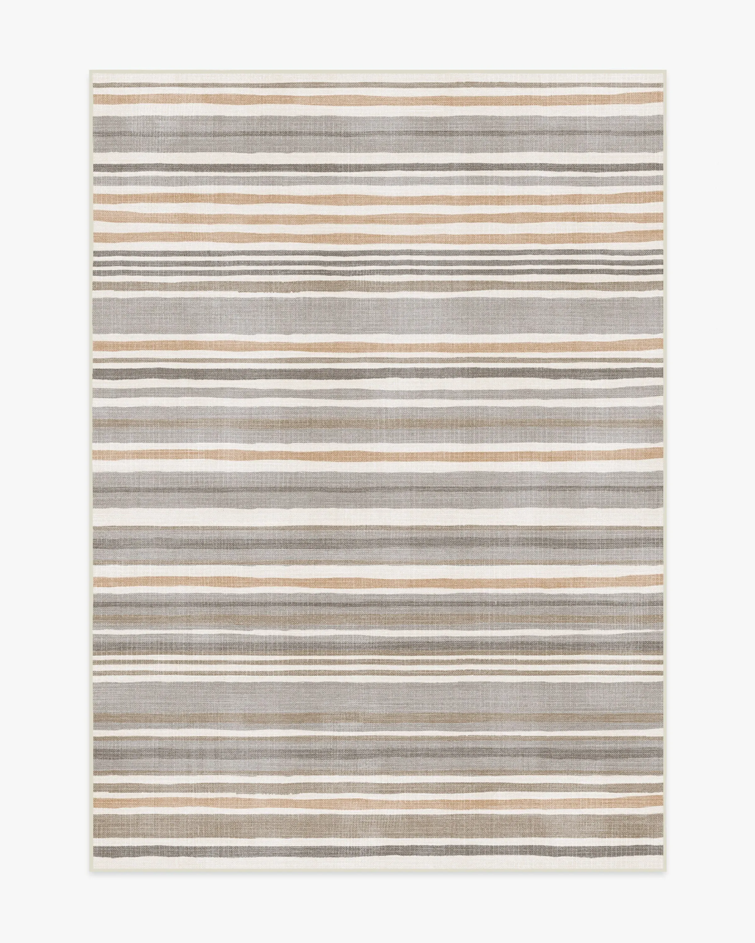 Medium Stripe Area Rug Machine Washable - Grey, Ivory