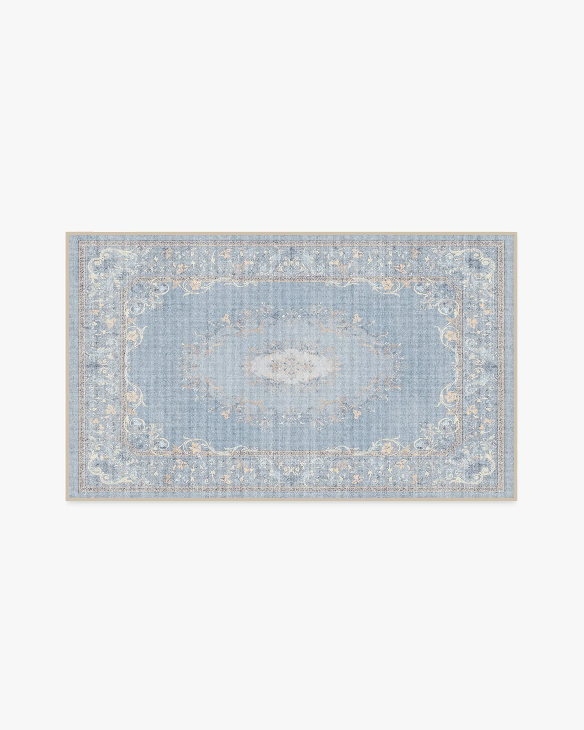 Medium Washable Area Rug - Blue, Flatwoven