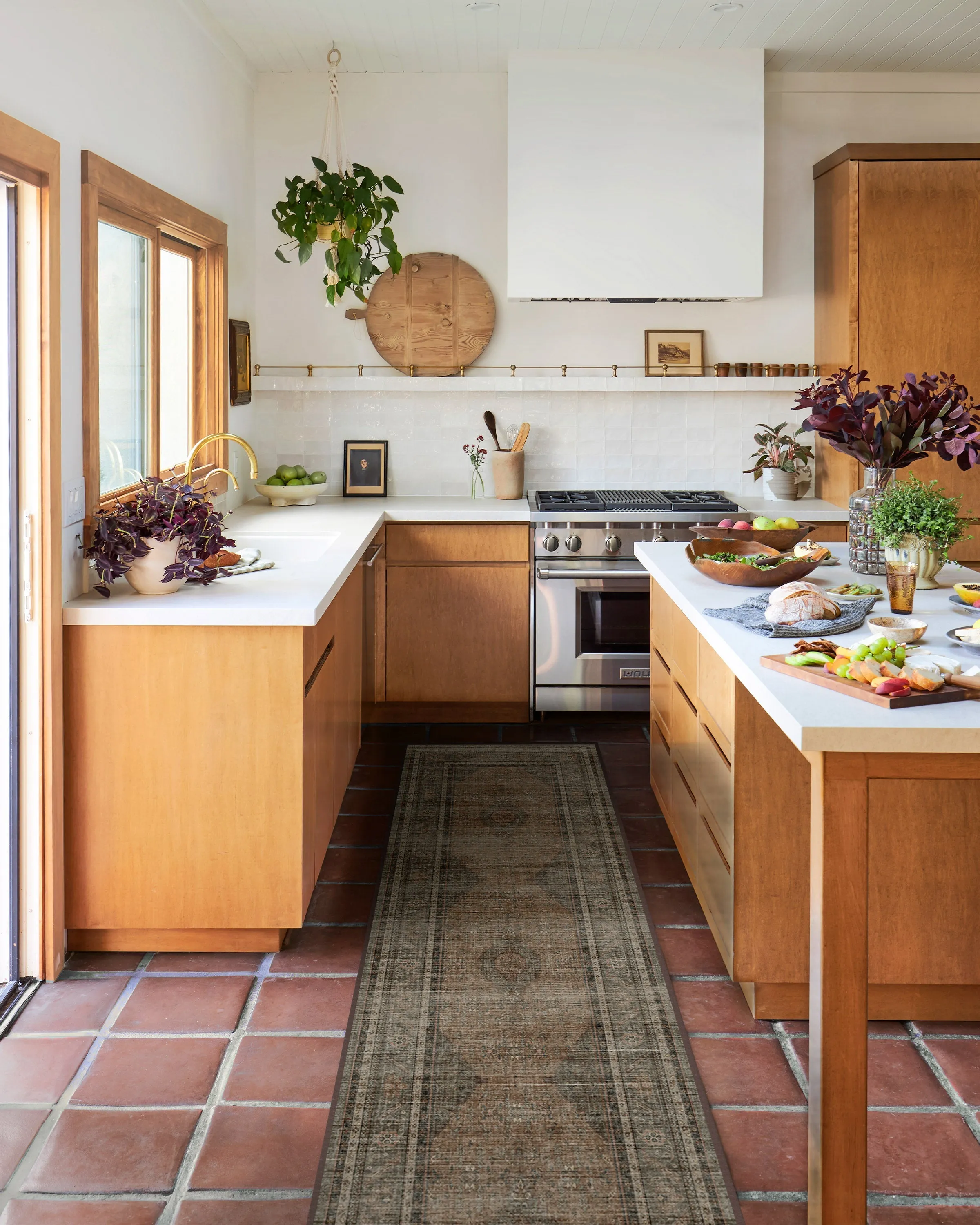 Medium Washable Area Rug - Brown, Flatwoven
