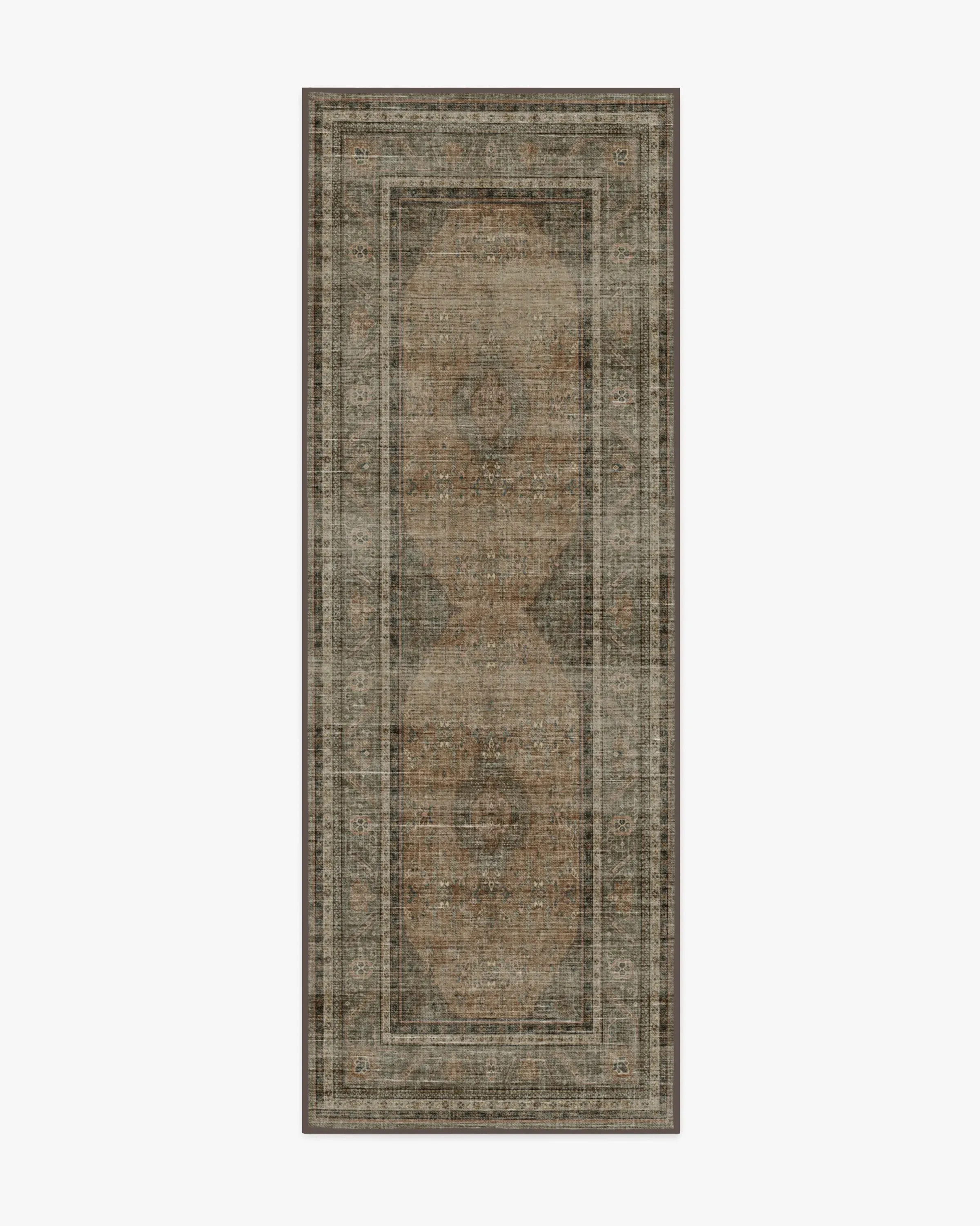 Medium Washable Area Rug - Brown, Flatwoven
