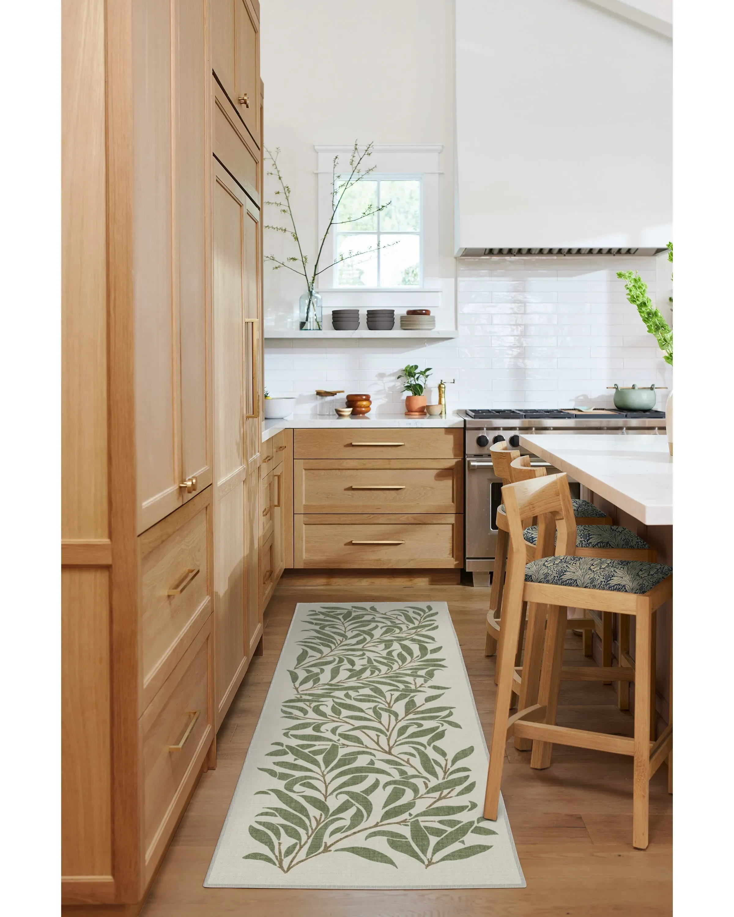 Medium Washable Area Rug - Green, Flatwoven
