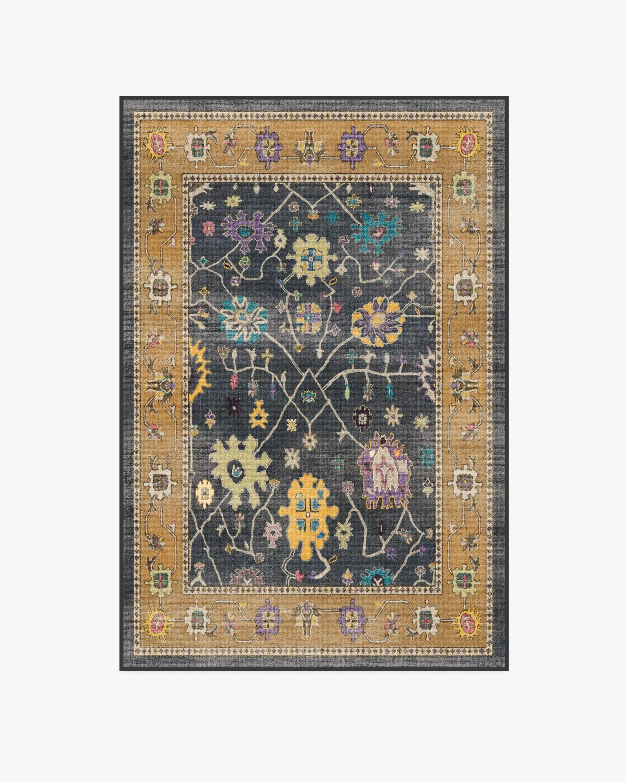 Medium Washable Area Rug - Multicolour, Flatwoven