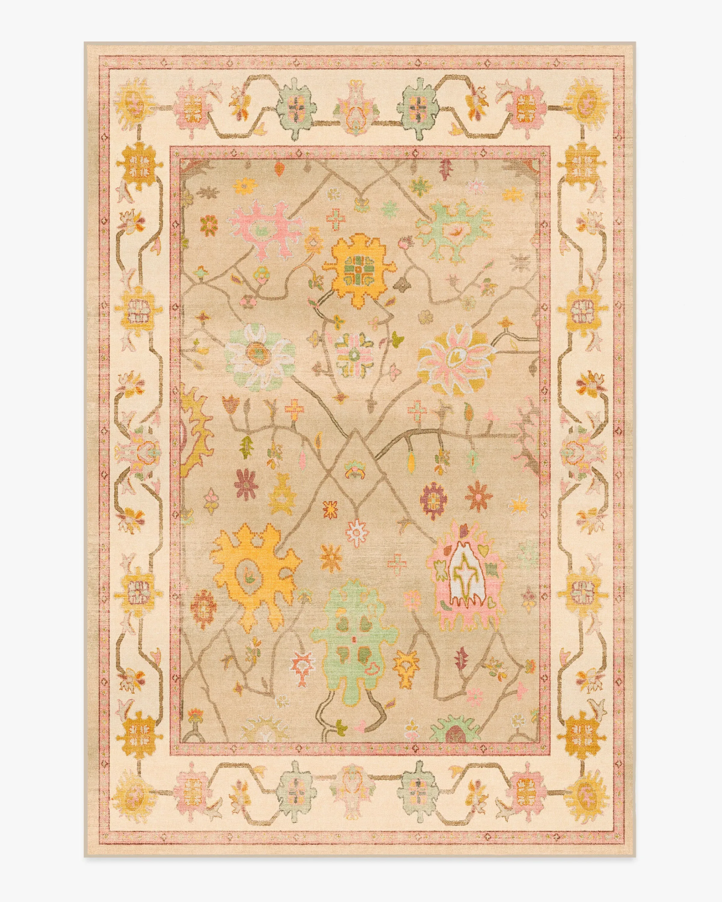 Medium Washable Area Rug - Neutral, Flatwoven