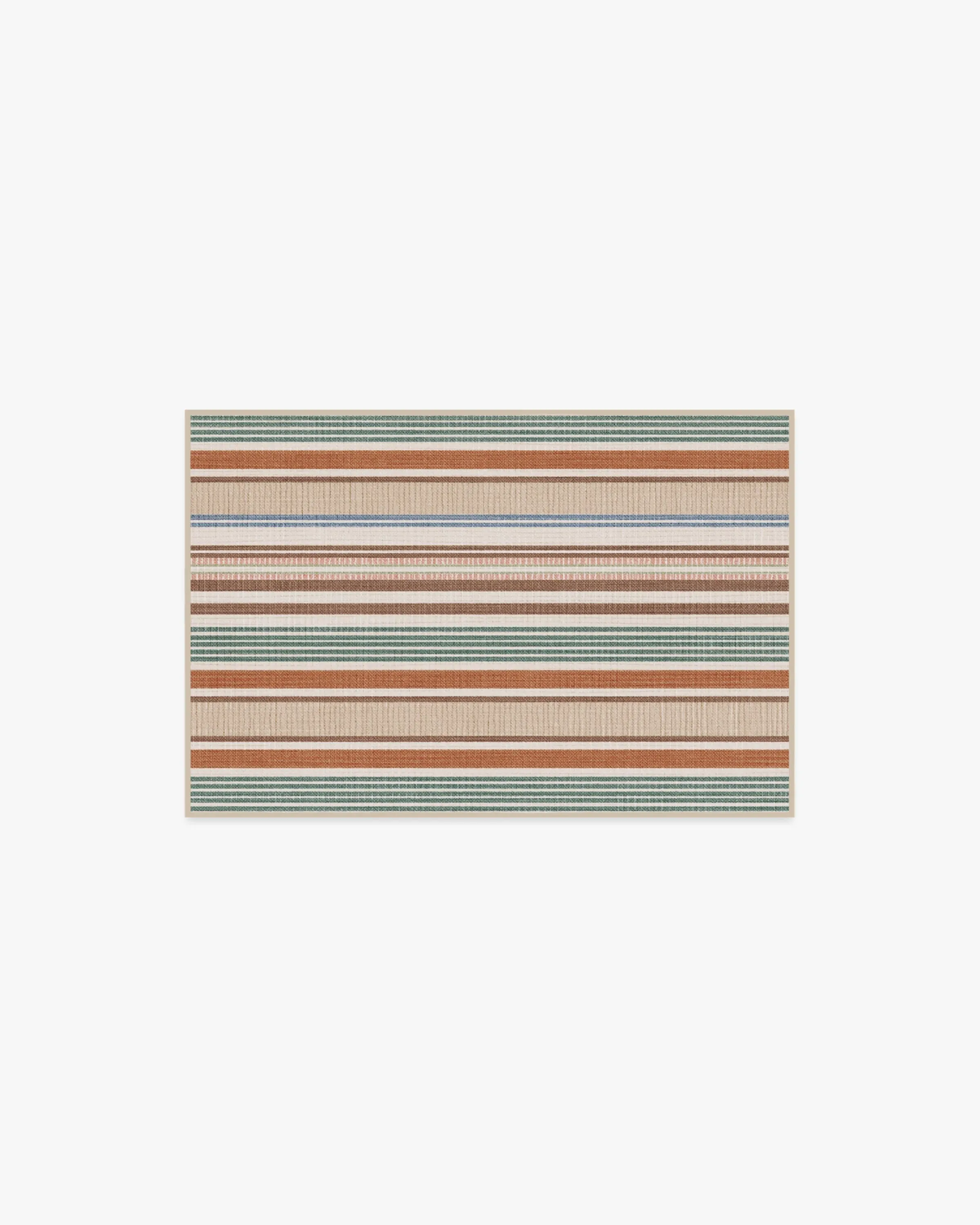 Mini Area Rug Machine Washable - Red Stripe image