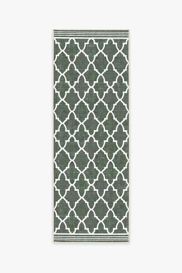 Narrow Area Rug Machine Washable - Green