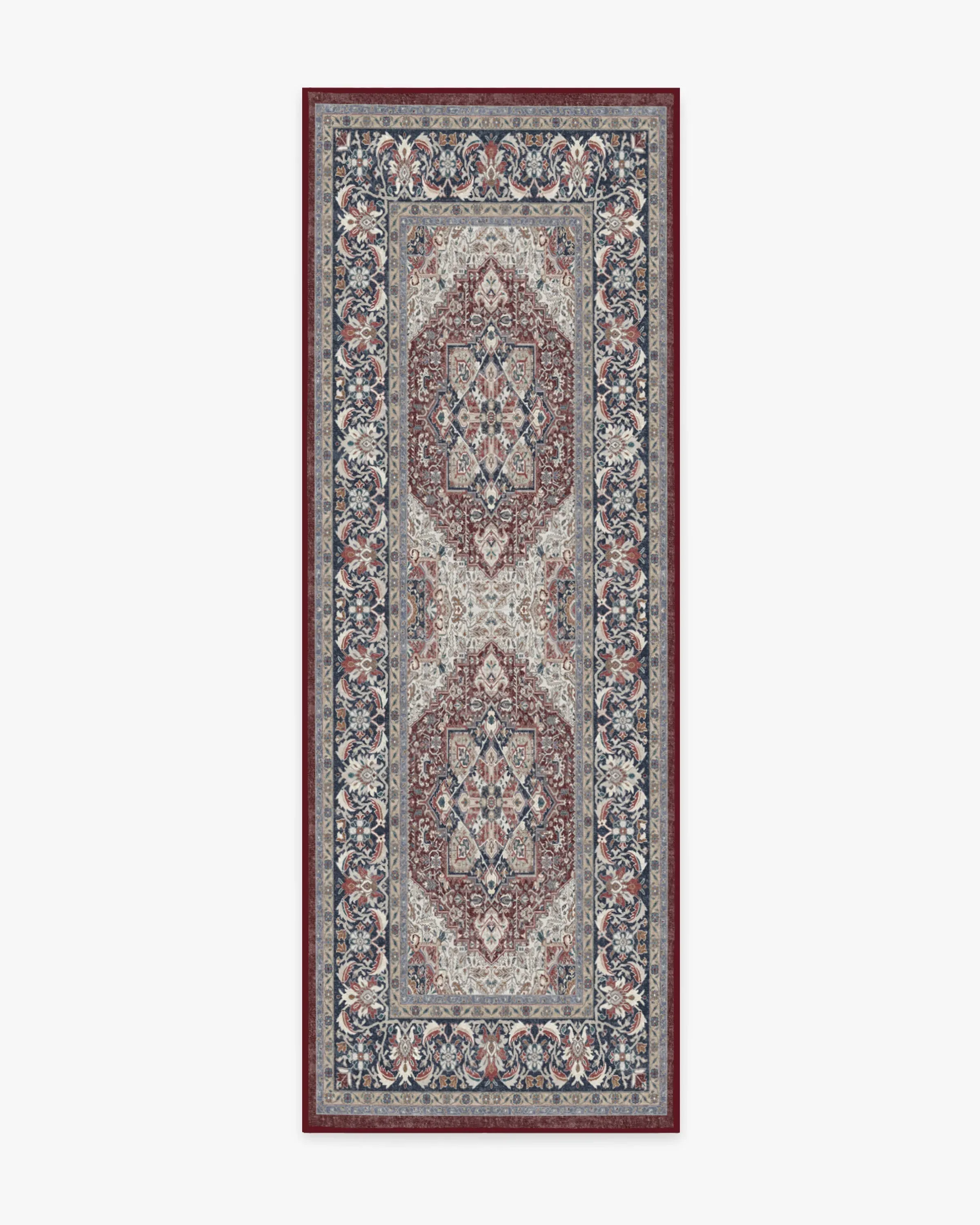 Narrow Area Rug Machine Washable - Red