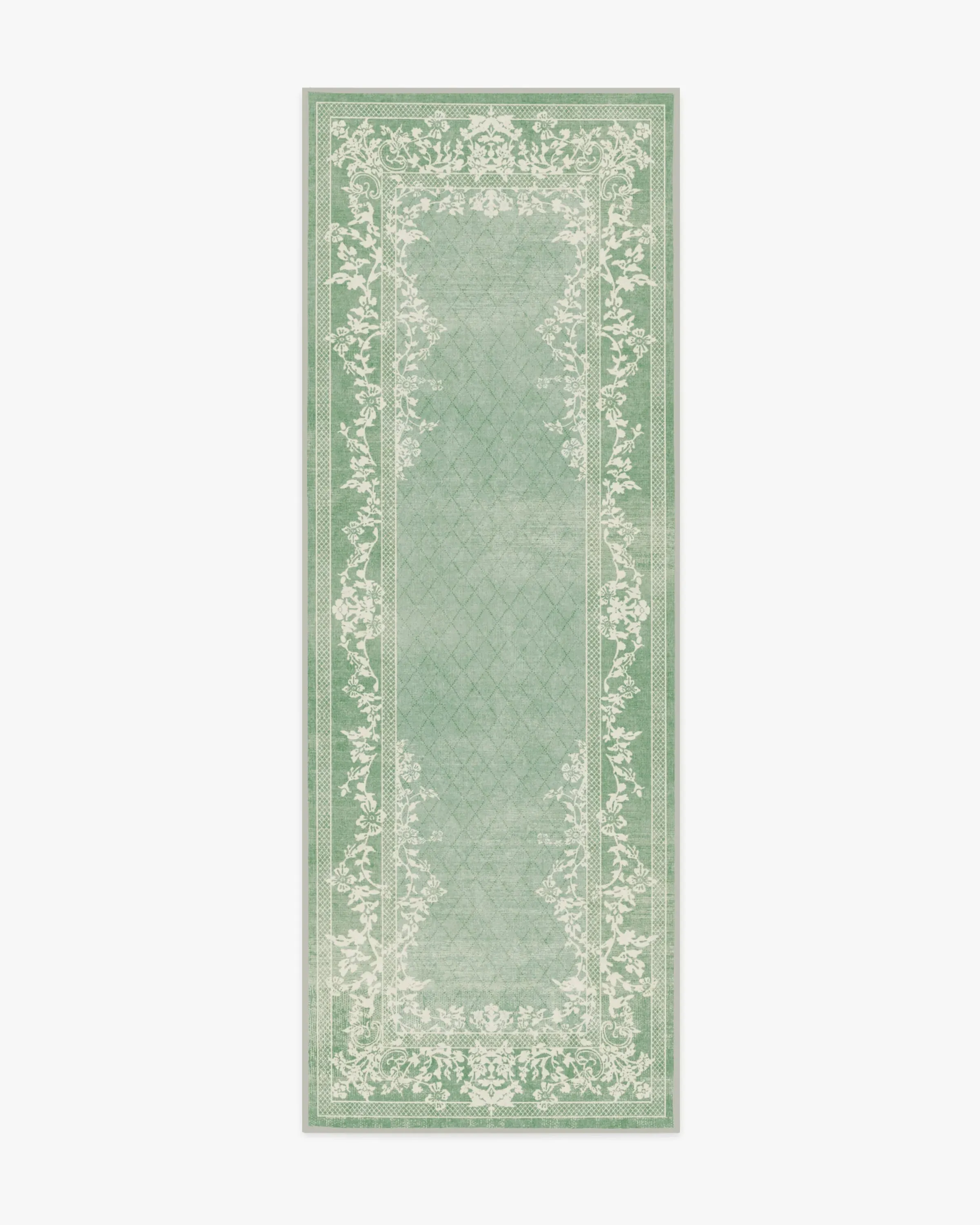 Narrow Area Rug Machine Washable - Sage Green