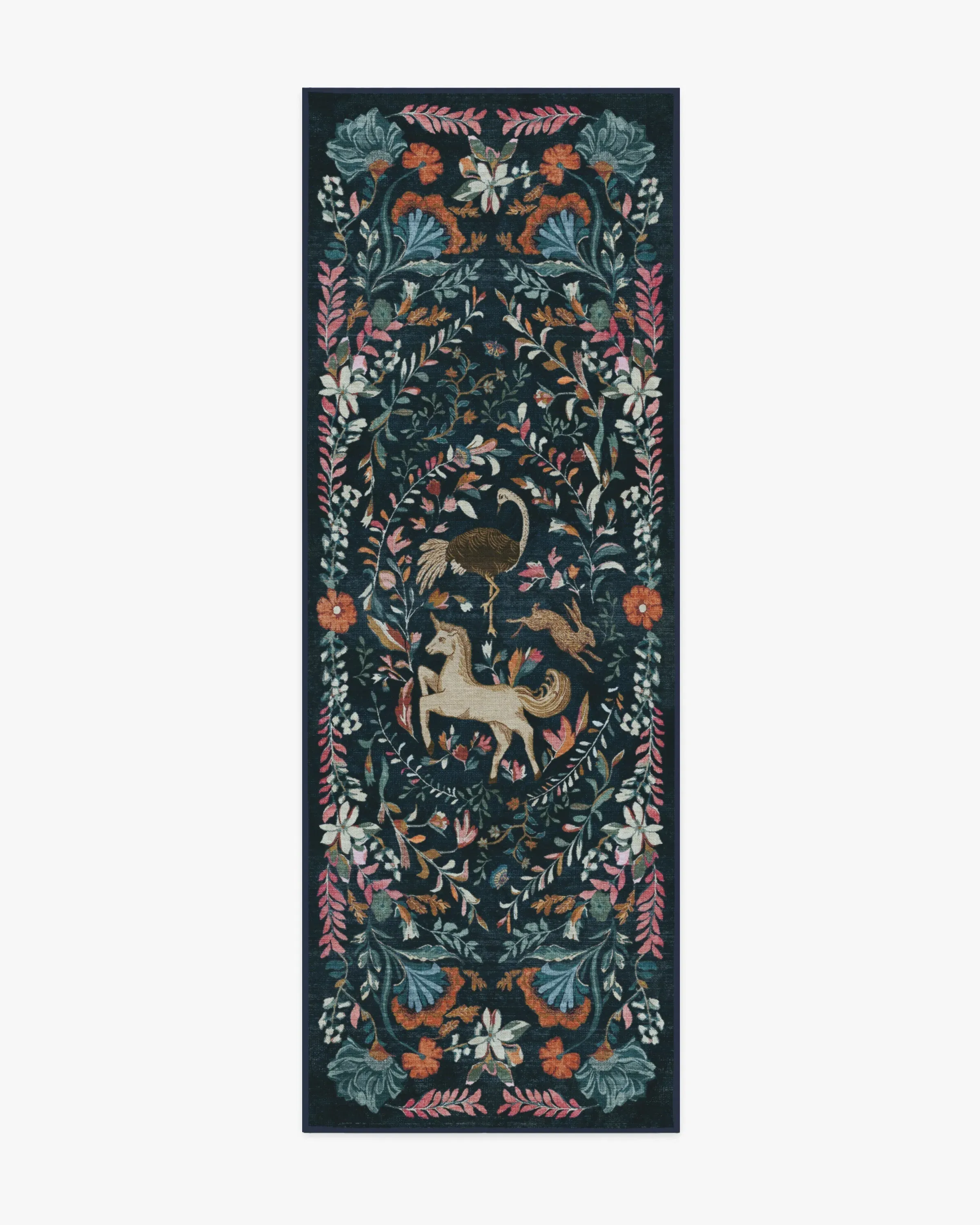 Narrow Runner Rug Machine Washable - Blue