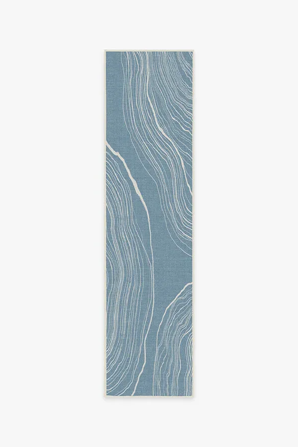 Narrow Runner Rug Machine Washable - Slate Blue