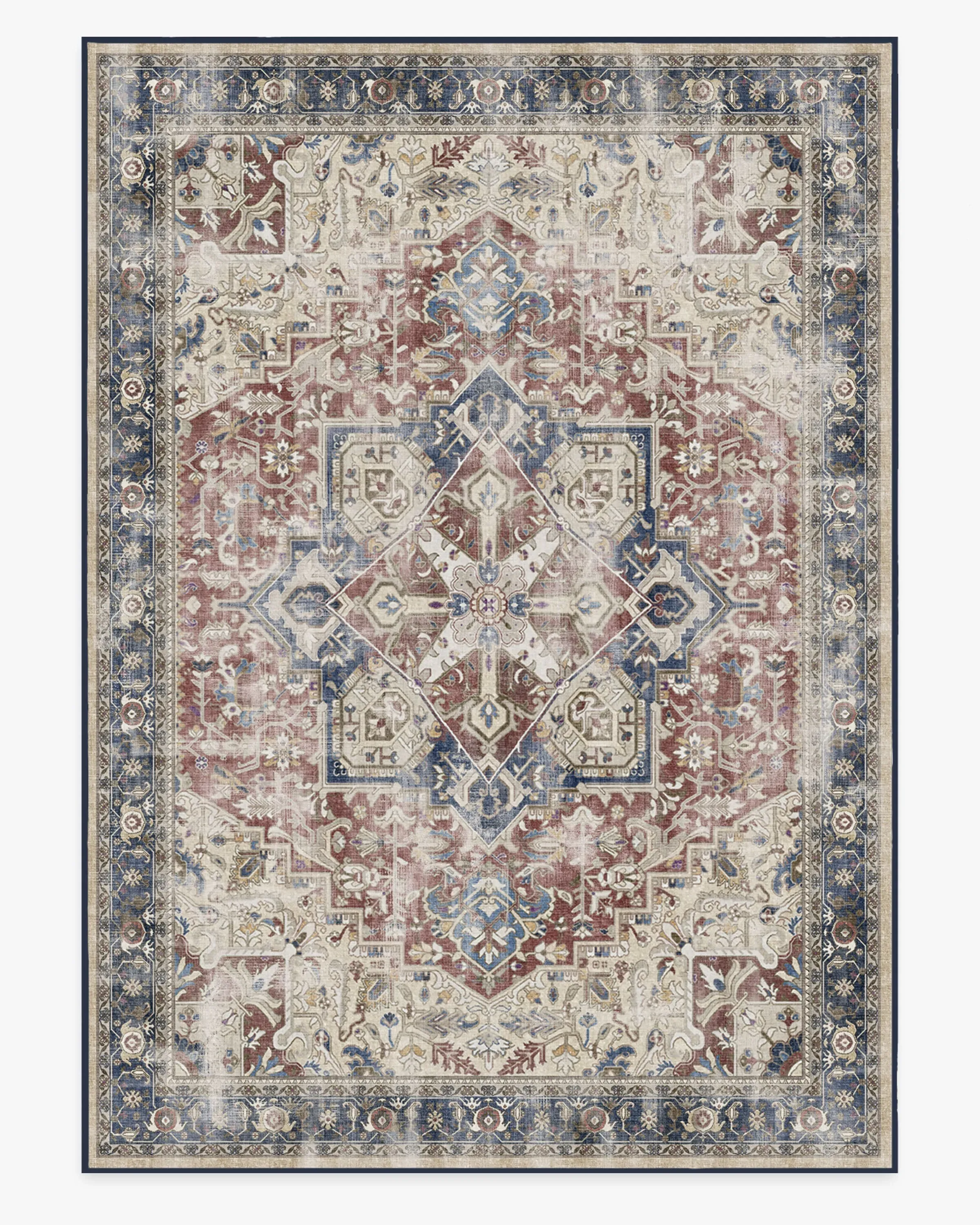 Oversized Area Rug Machine Washable - Blue