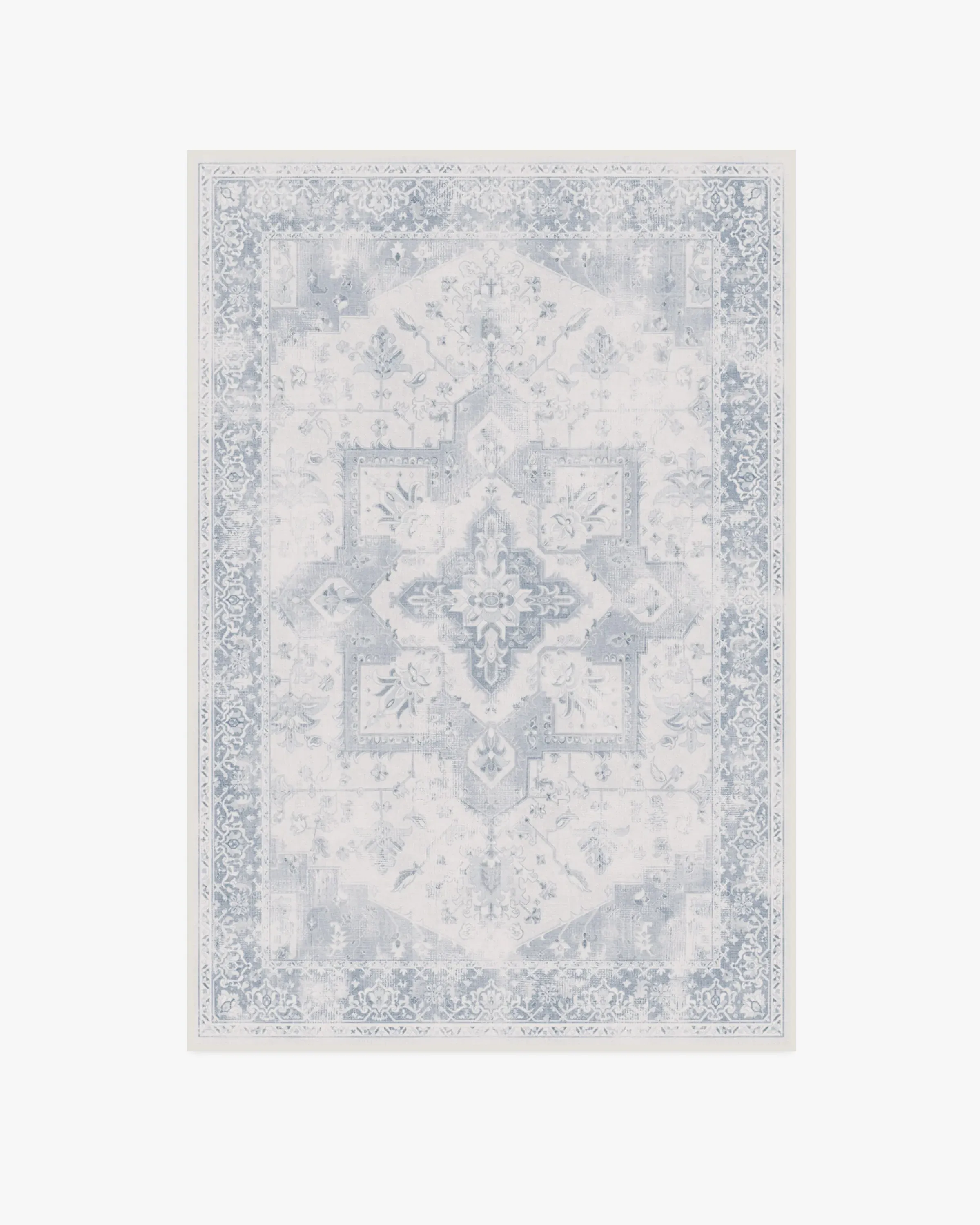 Rectangle Area Rug Machine Washable - Blue, Chenille