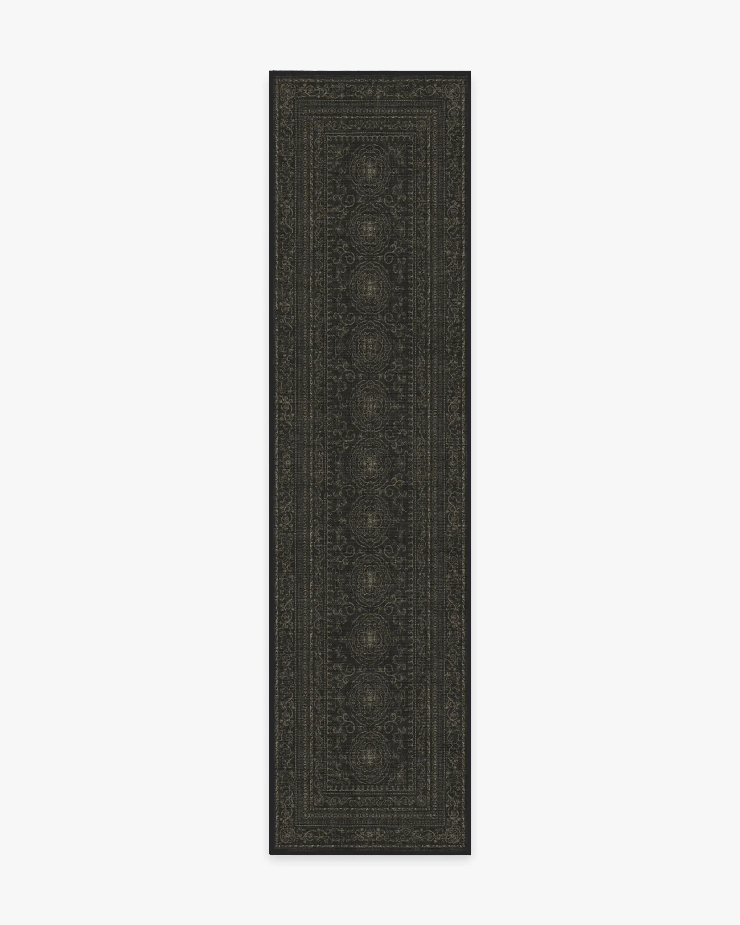 Rectangular Area Rug Machine Washable - Black, Chenille