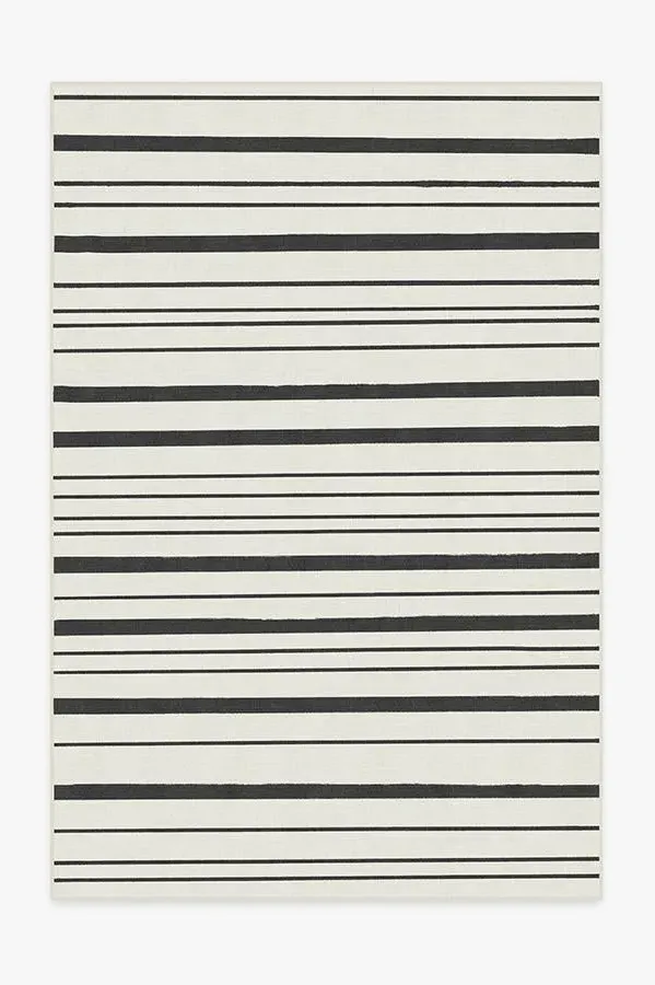 Rectangular Area Rug Machine Washable - Black