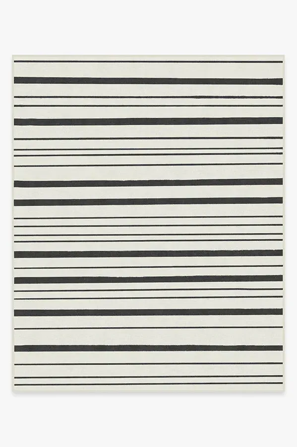 Rectangular Area Rug Machine Washable - Black