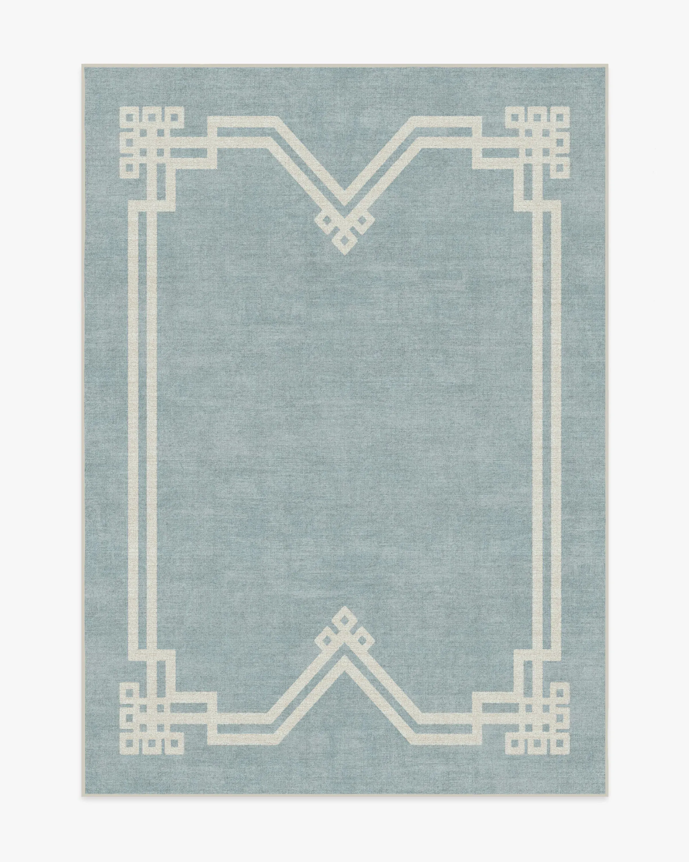 Rectangular Area Rug Machine Washable - Blue