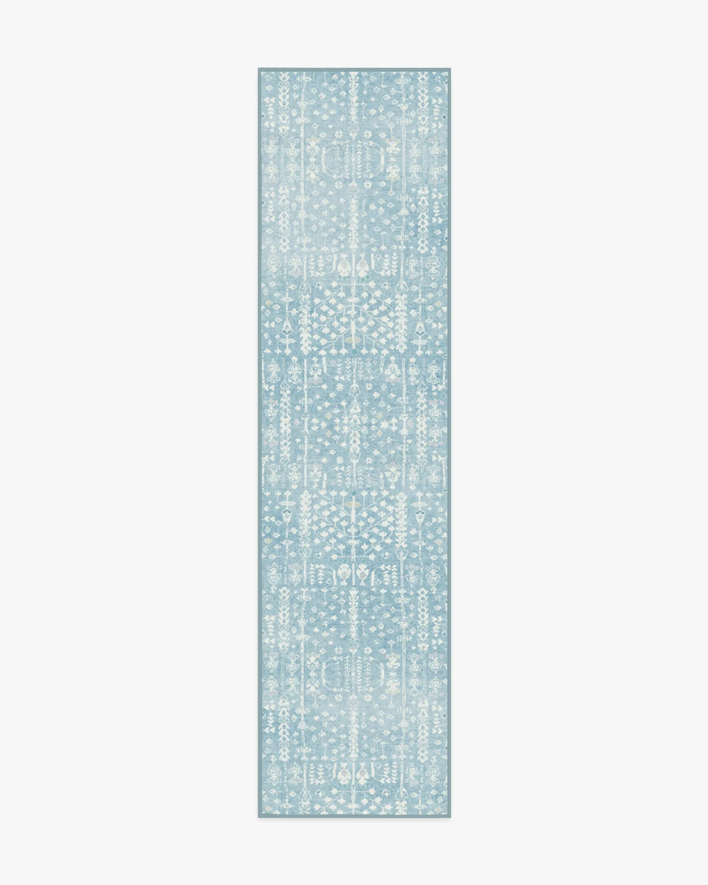 Rectangular Area Rug Machine Washable - Blue