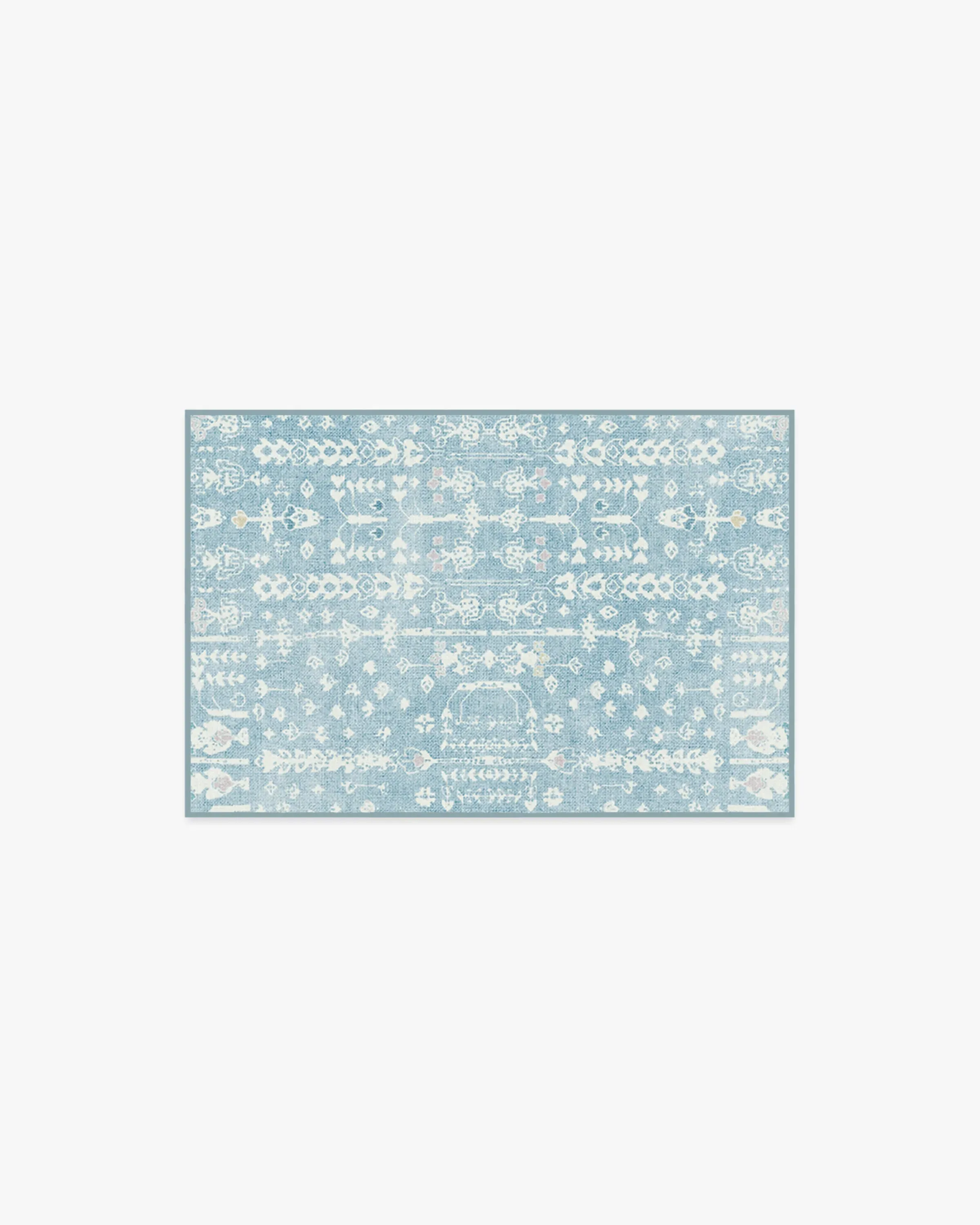 Rectangular Area Rug Machine Washable - Blue image