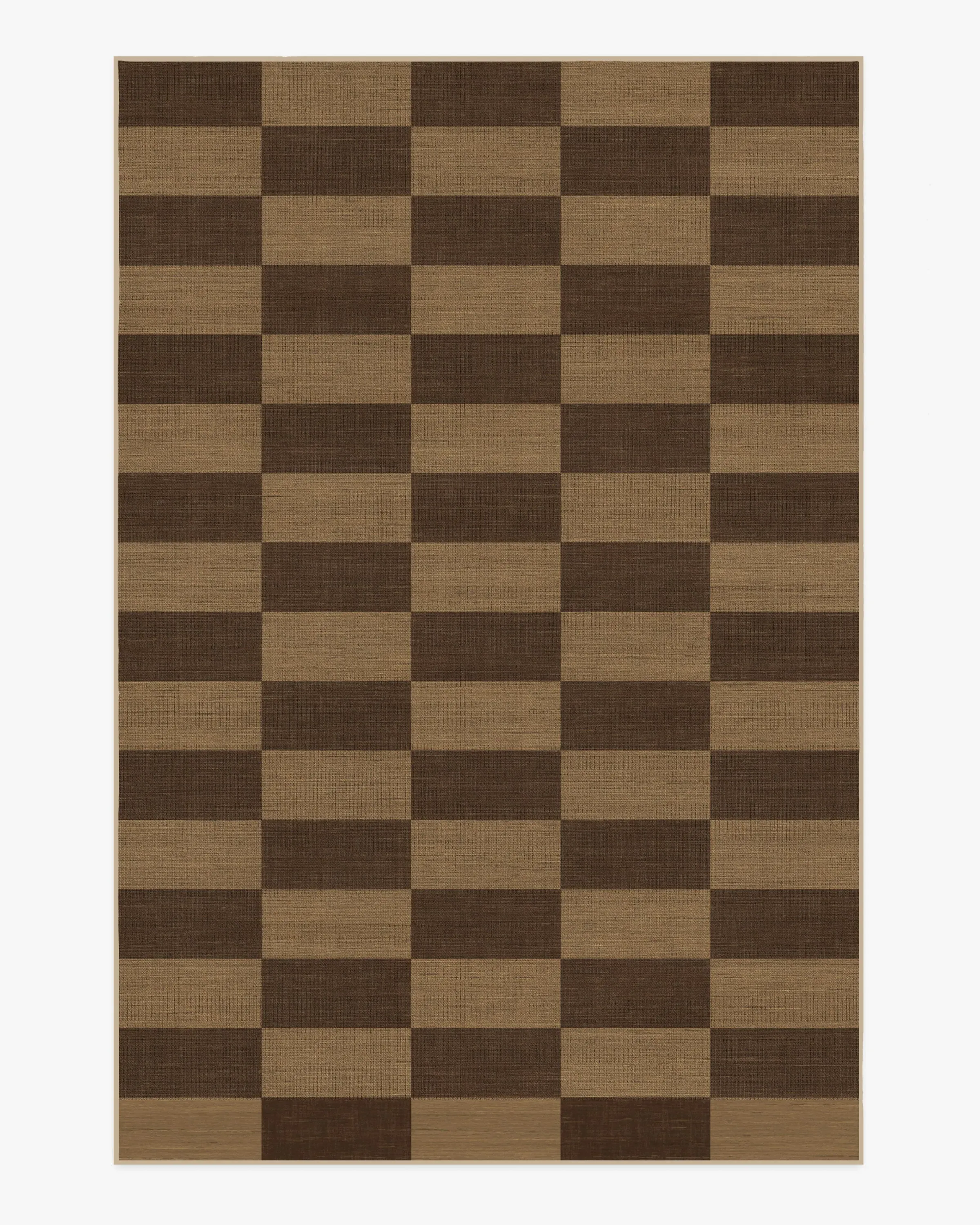 Rectangular Area Rug Machine Washable - Brown