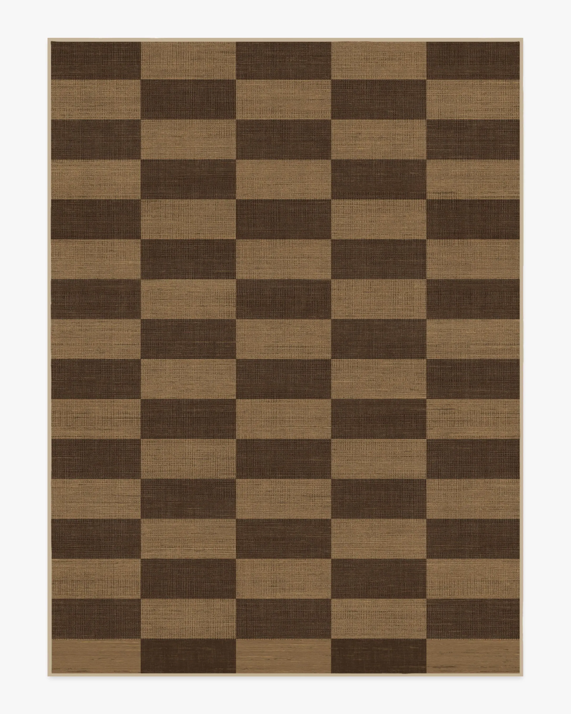 Rectangular Area Rug Machine Washable - Brown
