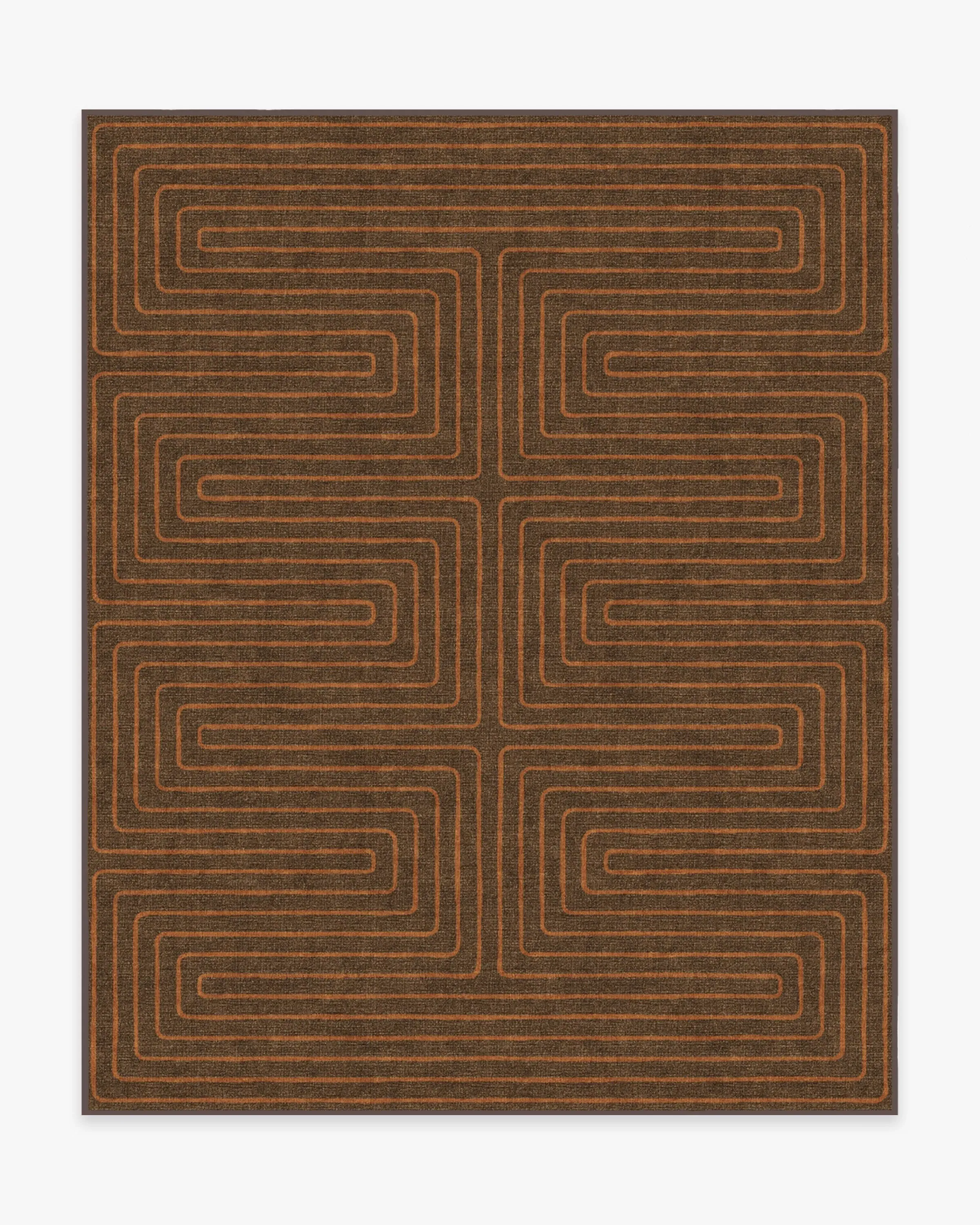 Rectangular Area Rug Machine Washable - Brown, Chenille