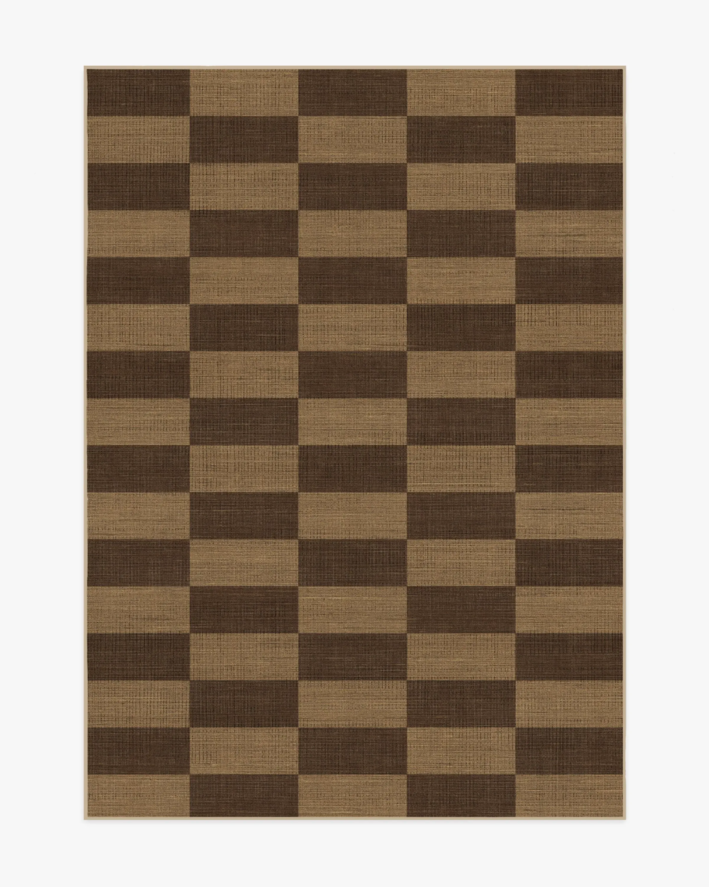 Rectangular Area Rug Machine Washable - Brown