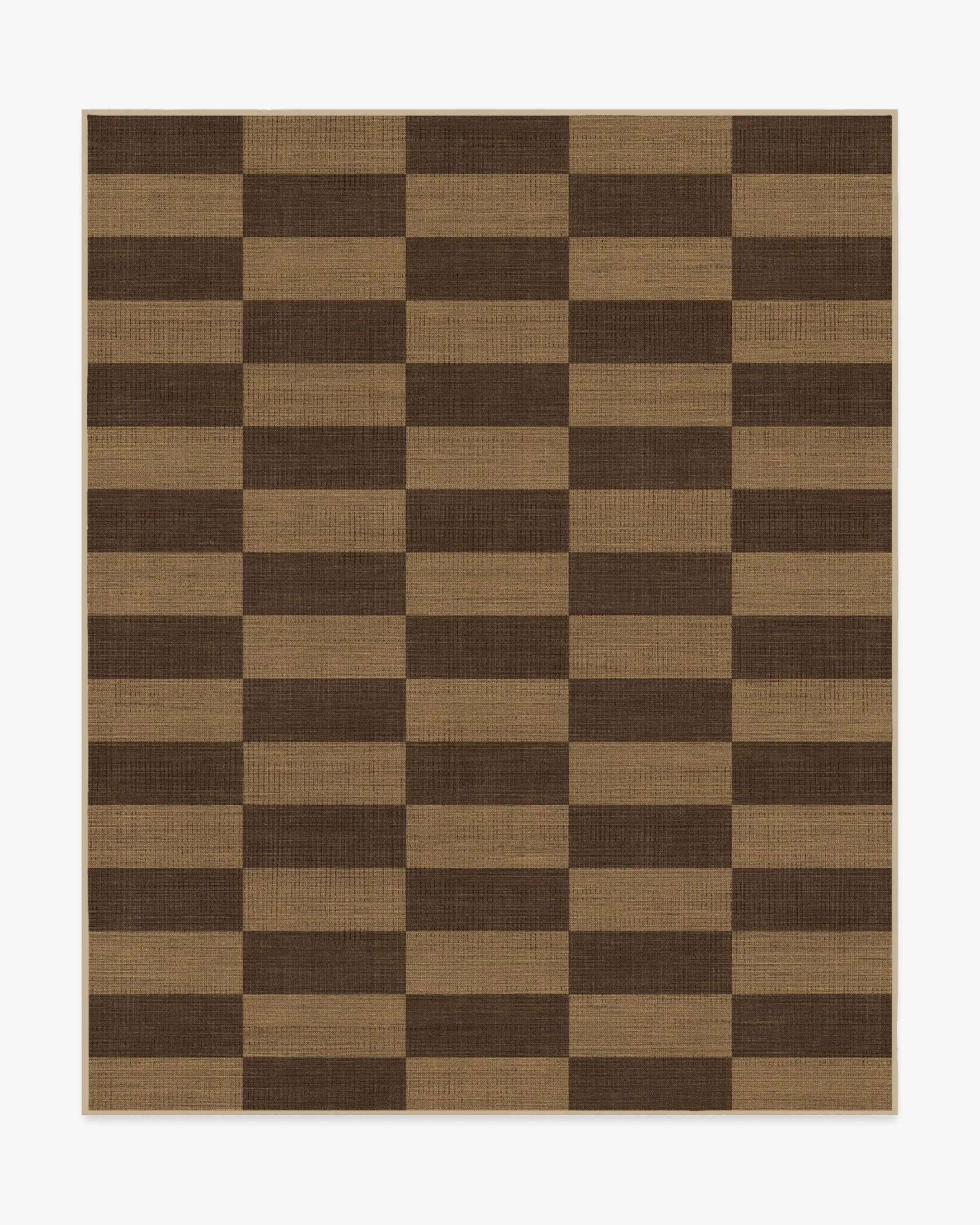 Rectangular Area Rug Machine Washable - Brown
