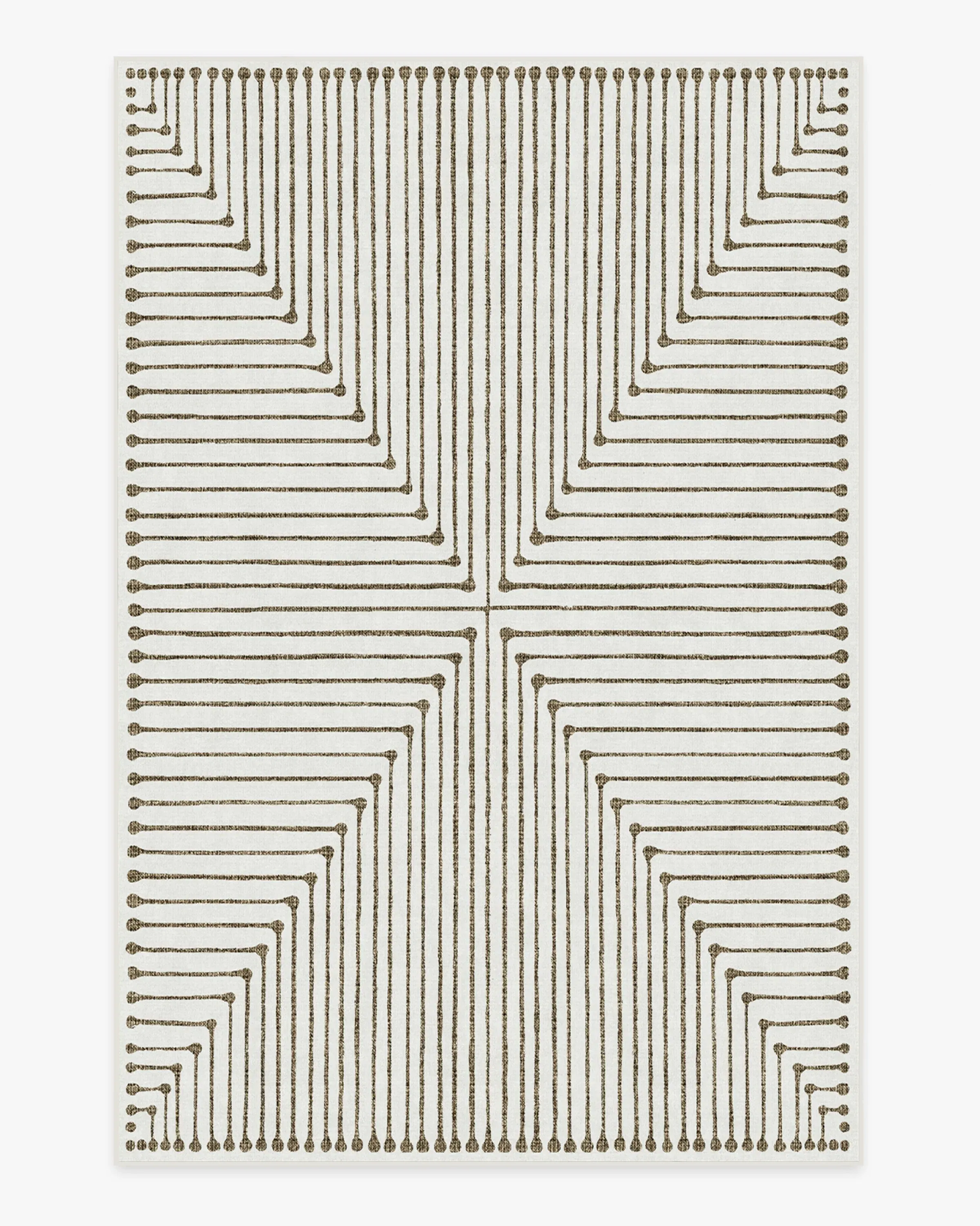 Rectangular Area Rug Machine Washable - Camel, Ivory