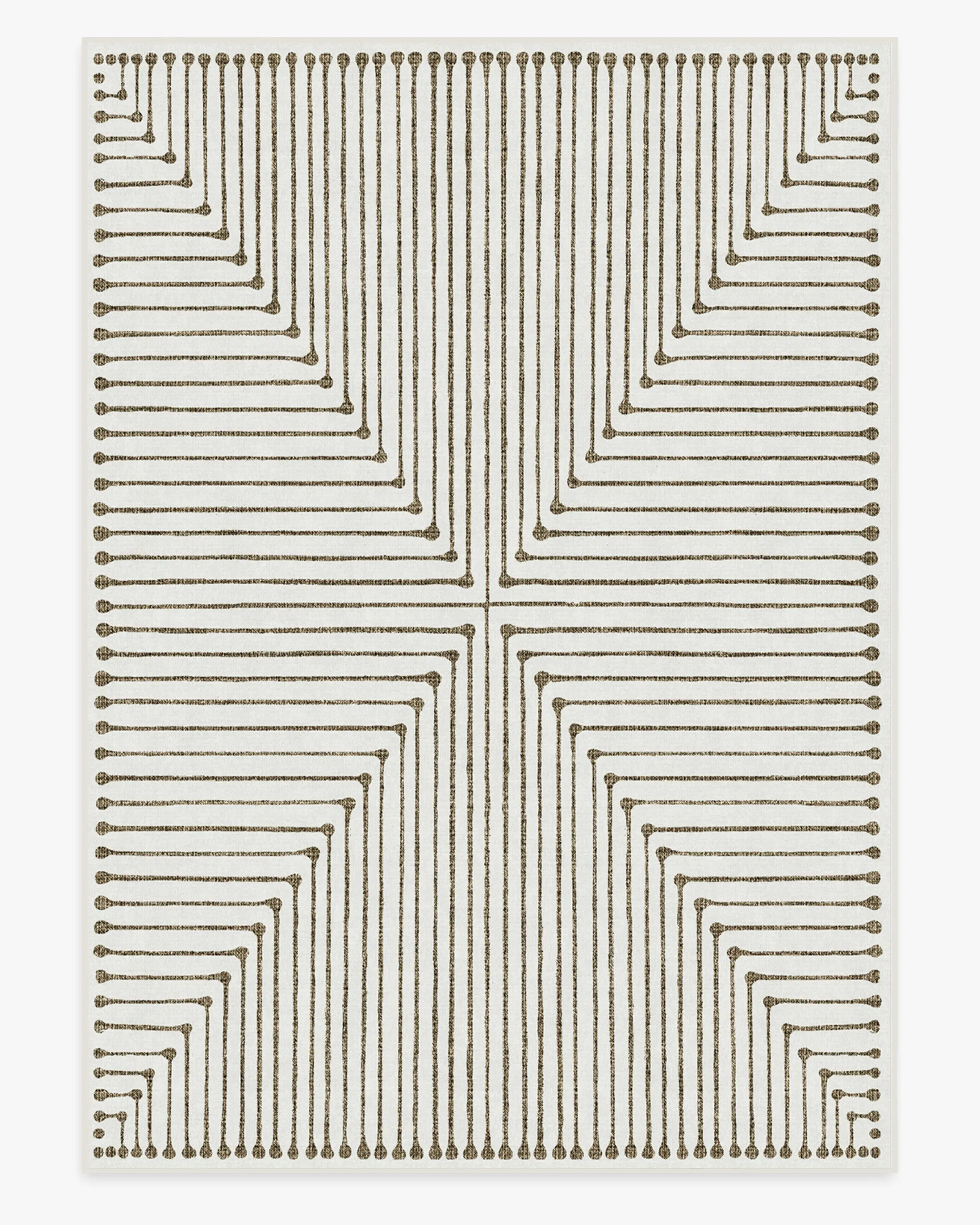 Rectangular Area Rug Machine Washable - Camel, Ivory