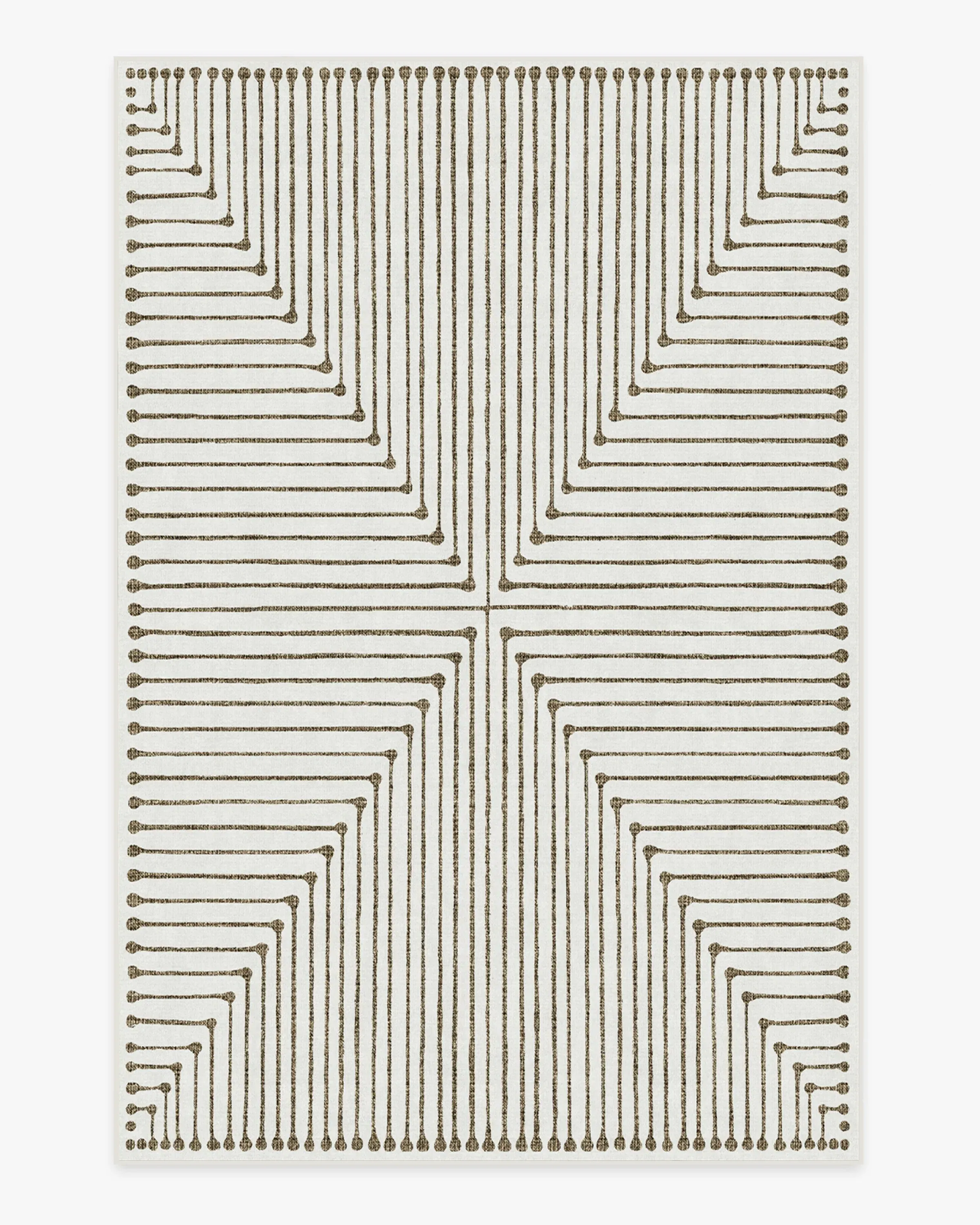 Rectangular Area Rug Machine Washable - Camel, Ivory
