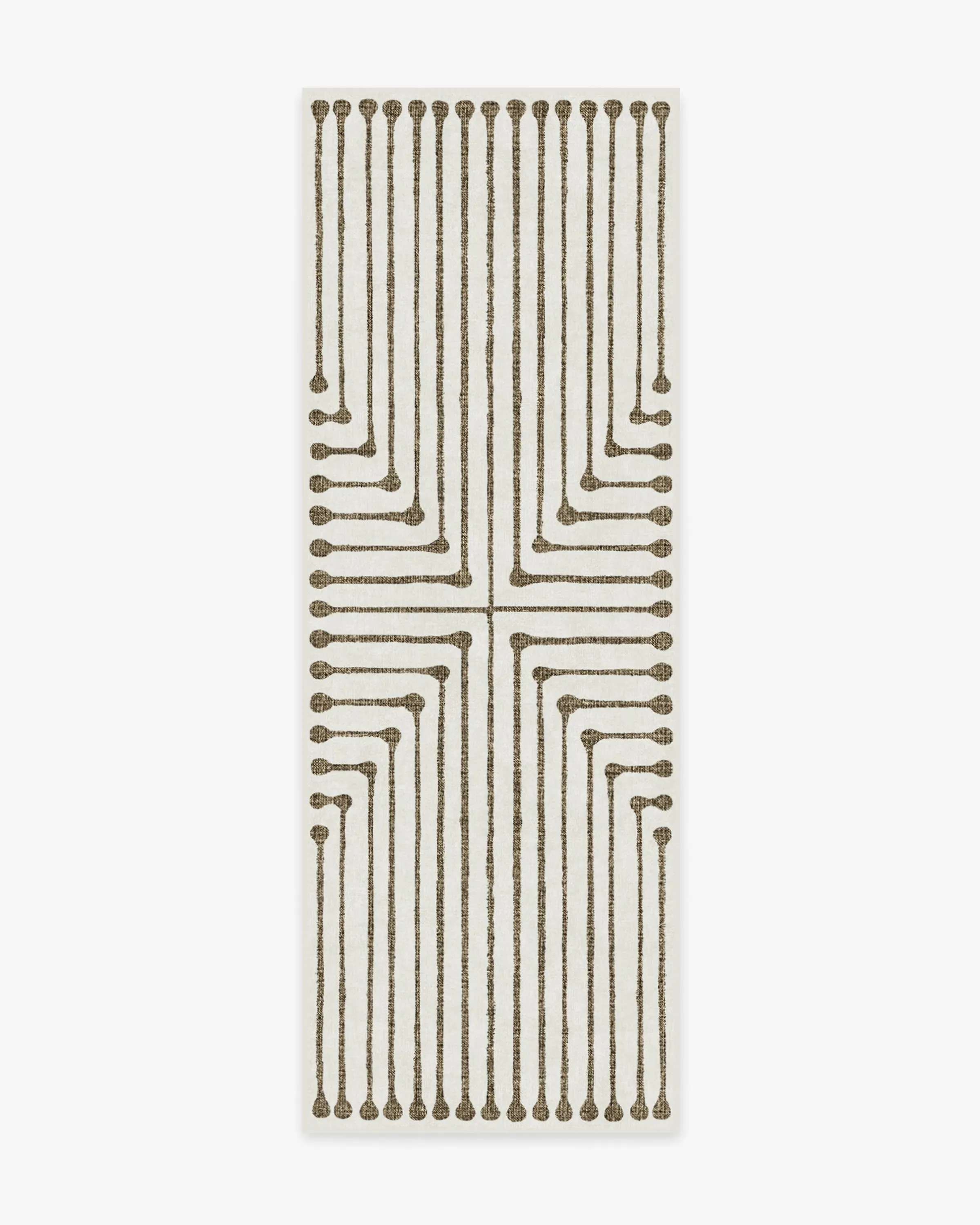 Rectangular Area Rug Machine Washable - Camel, Ivory
