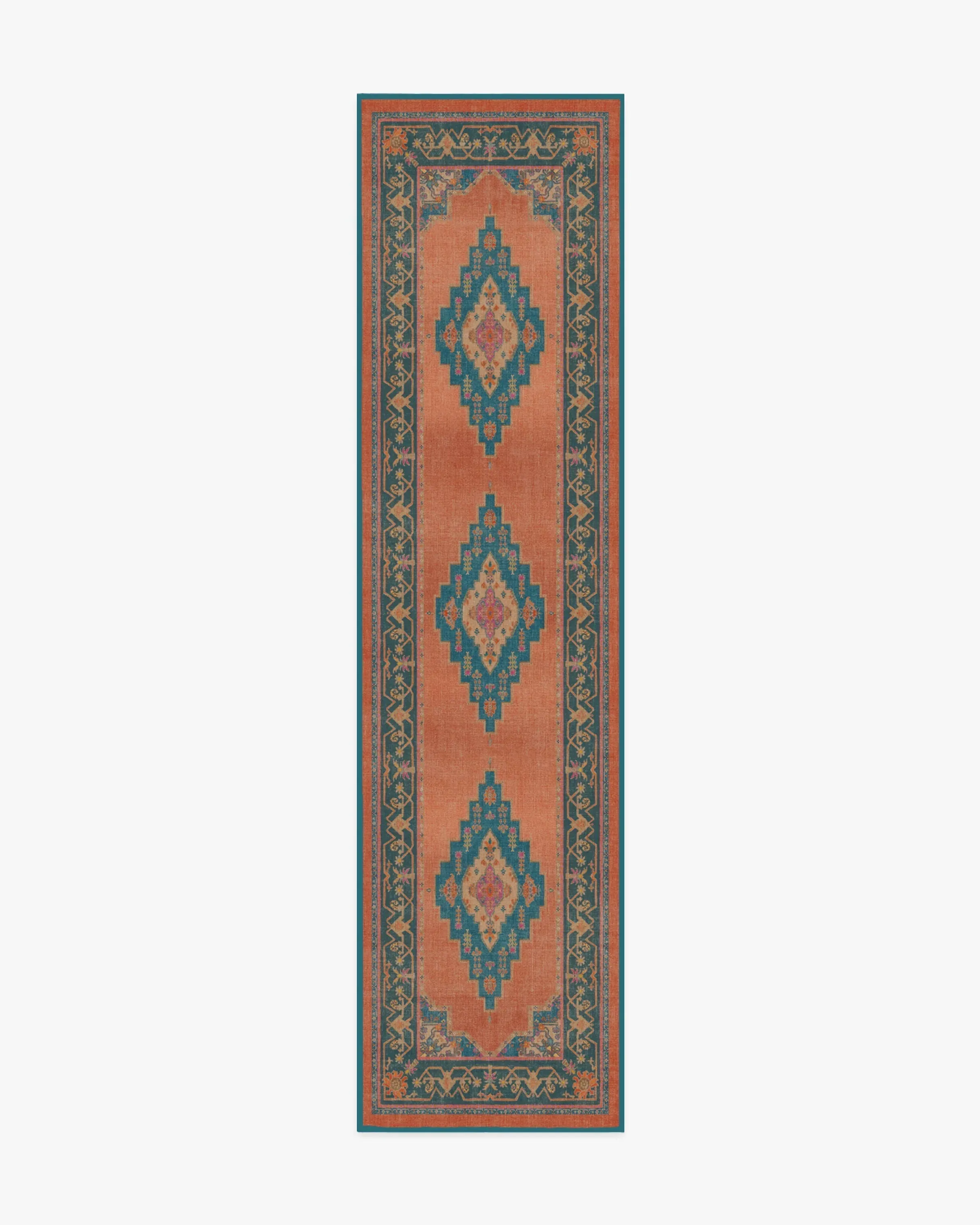 Rectangular Area Rug Machine Washable - Coral
