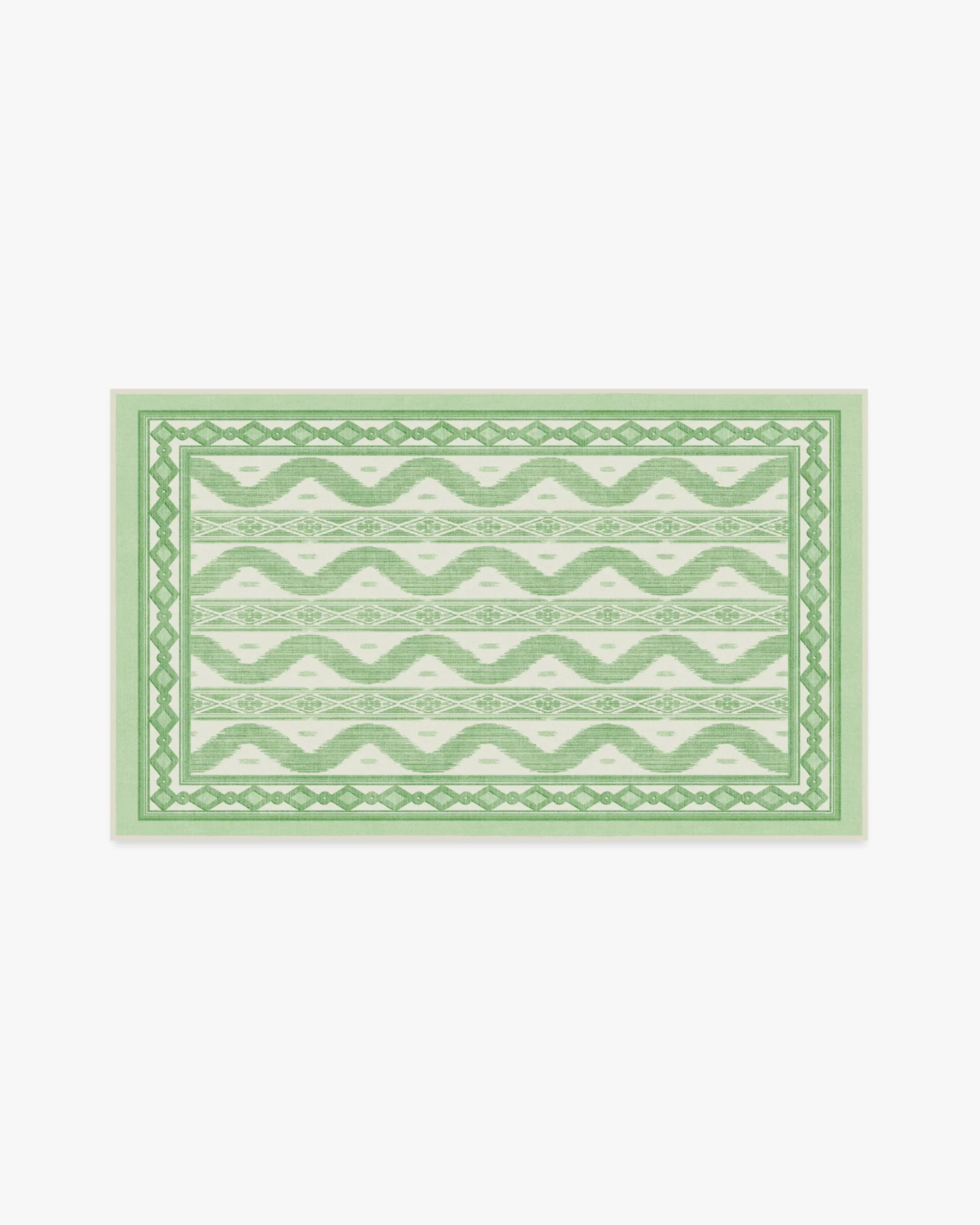 Rectangular Area Rug Machine Washable - Green
