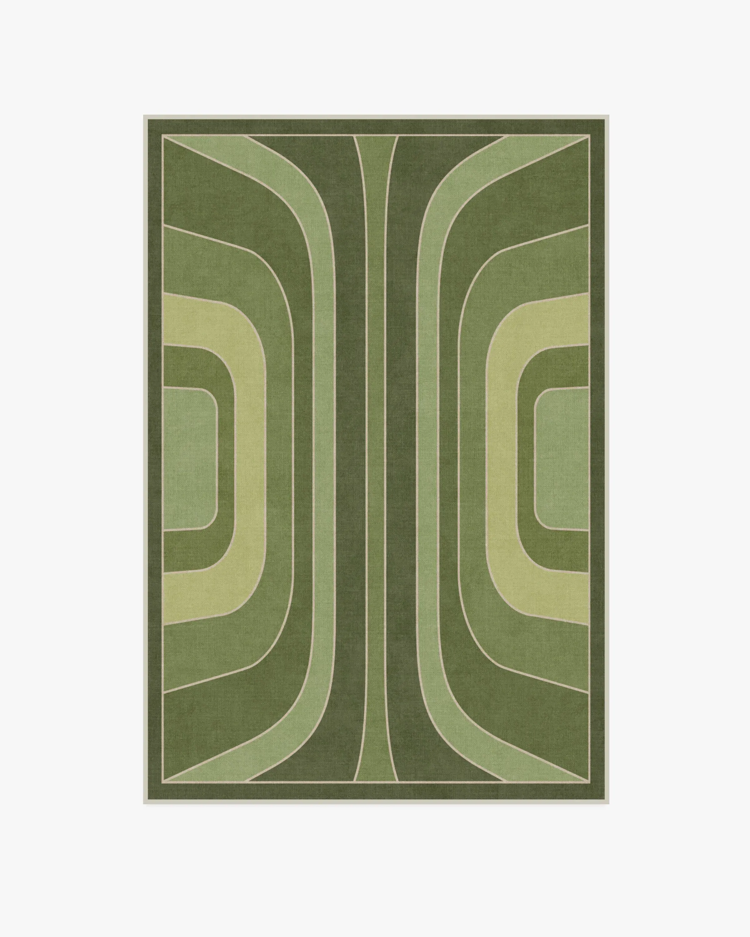Rectangular Area Rug Machine Washable - Green