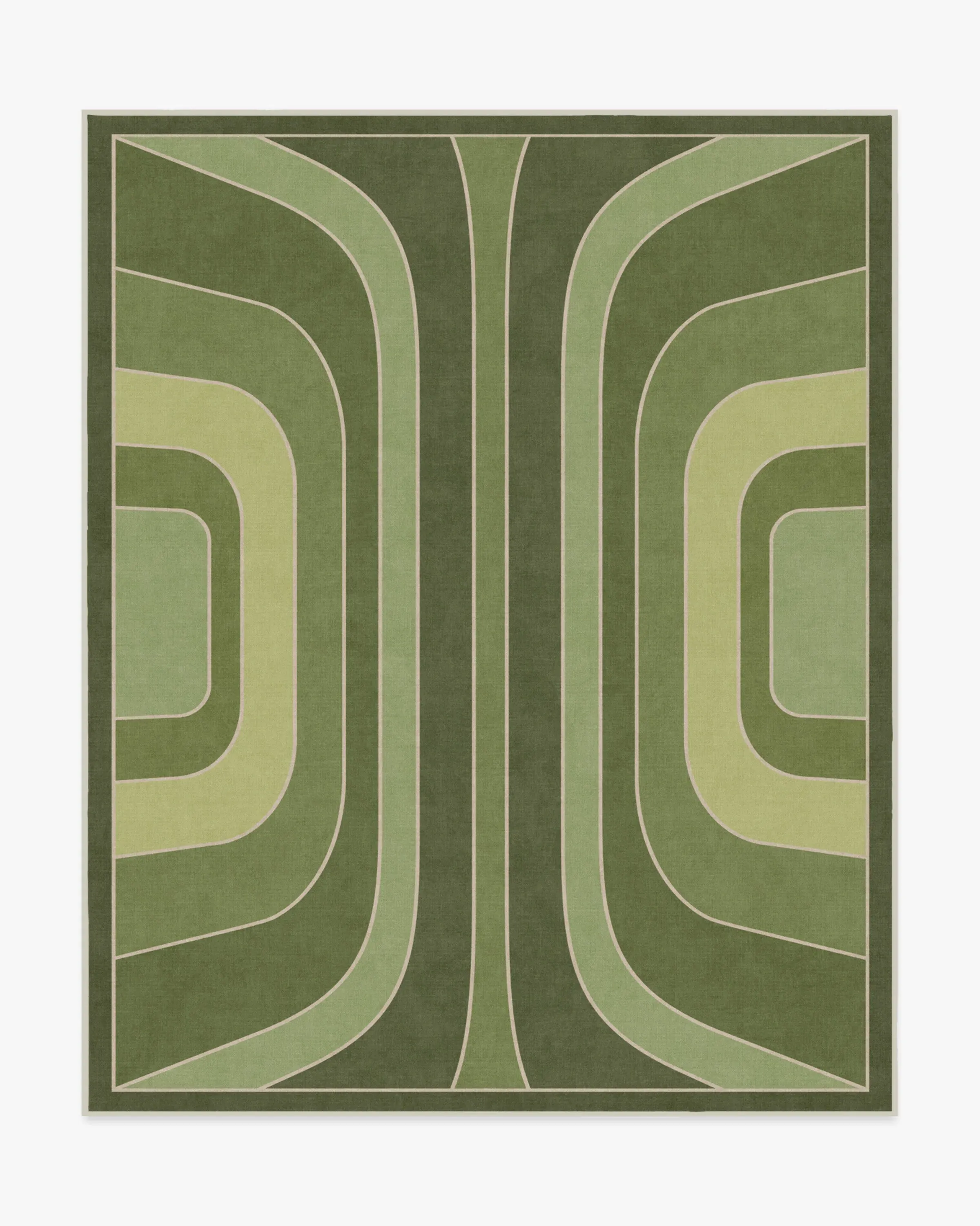 Rectangular Area Rug Machine Washable - Green