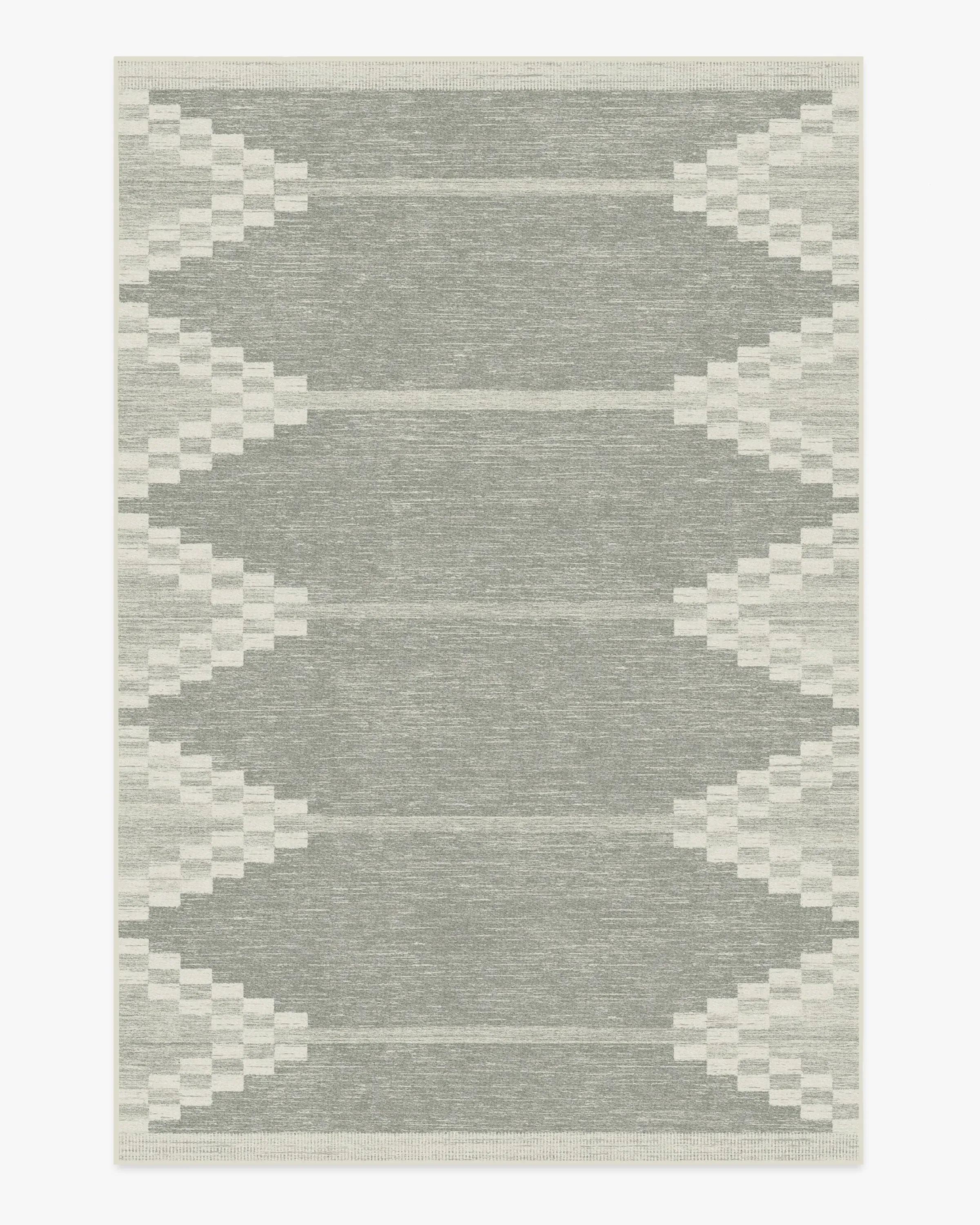 Rectangular Area Rug Machine Washable - Grey