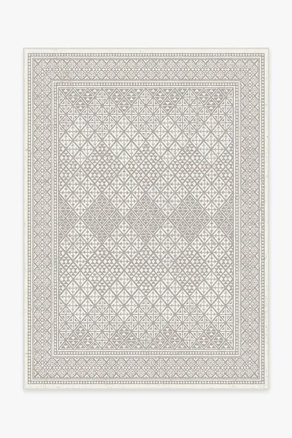 Rectangular Area Rug Machine Washable - Grey