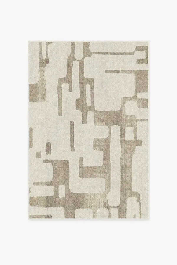 Rectangular Area Rug Machine Washable - Ivory