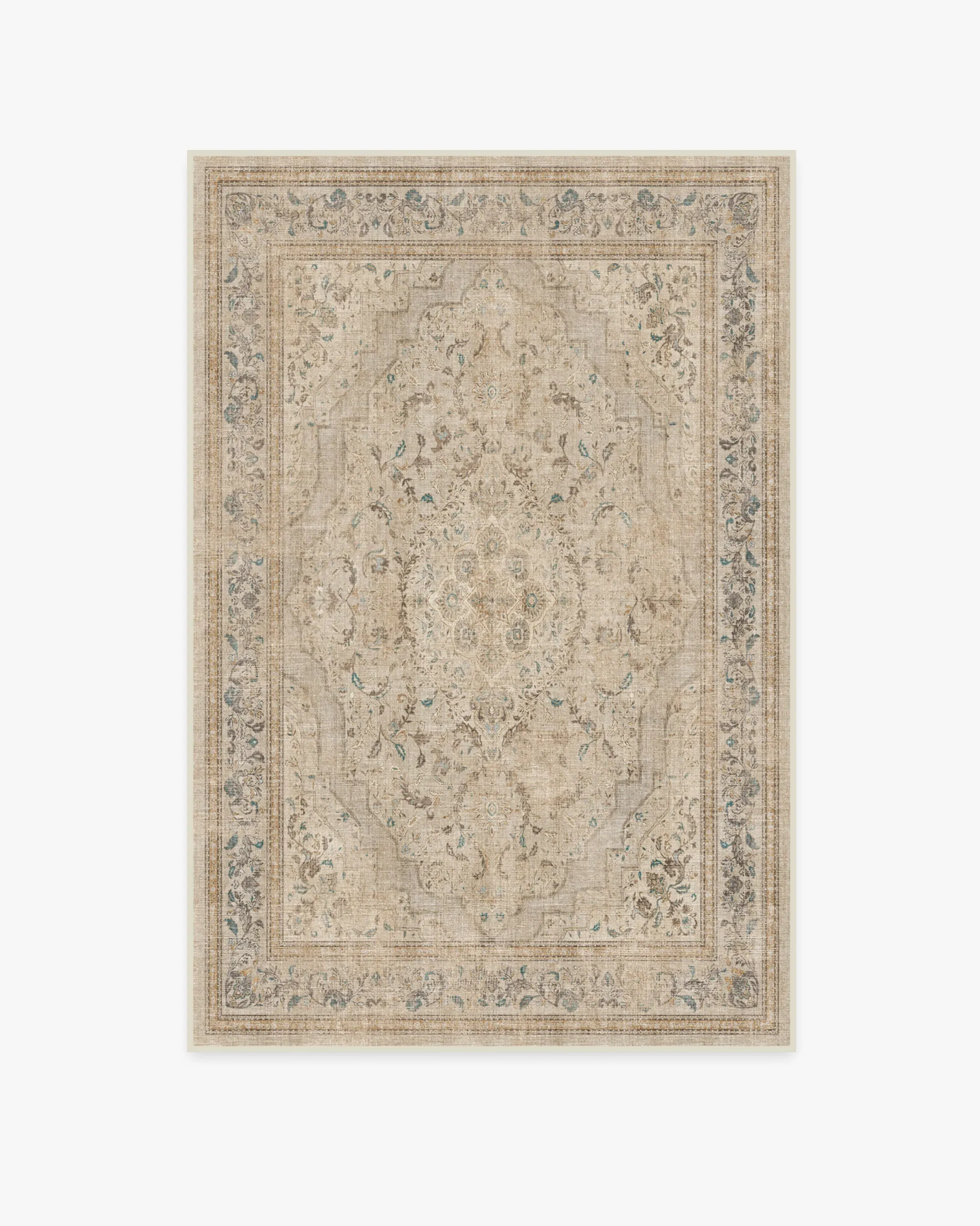 Rectangular Area Rug Machine Washable - Ivory