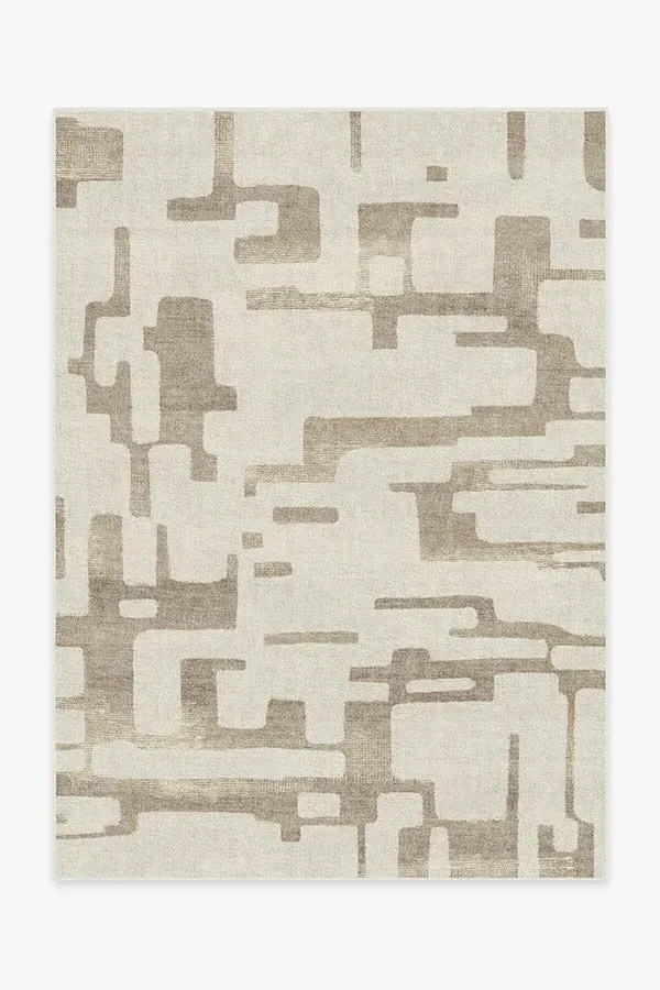Rectangular Area Rug Machine Washable - Ivory