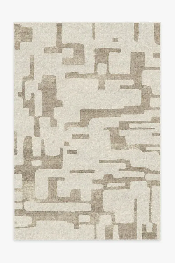 Rectangular Area Rug Machine Washable - Ivory
