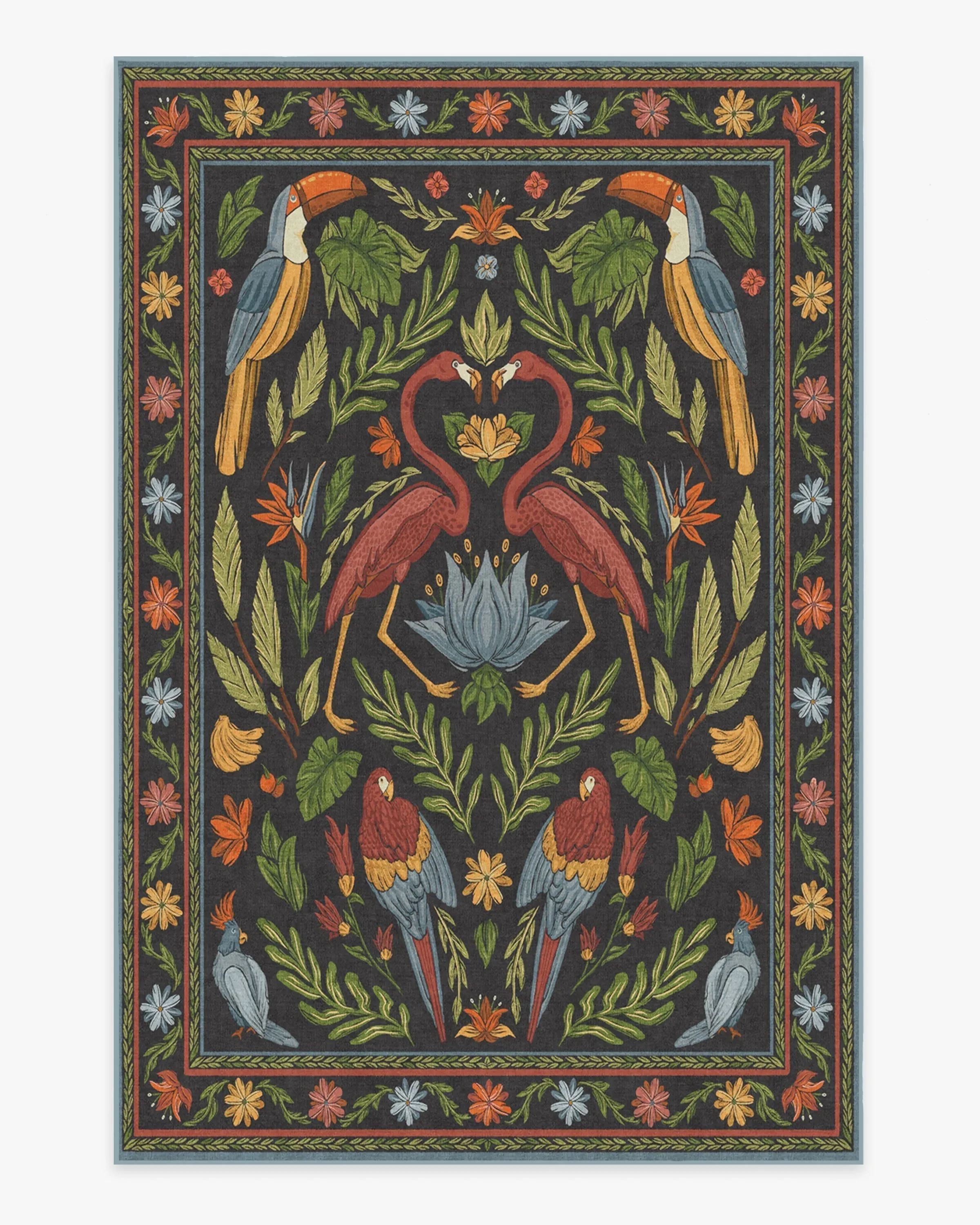 Rectangular Area Rug Machine Washable - Multi, Chenille