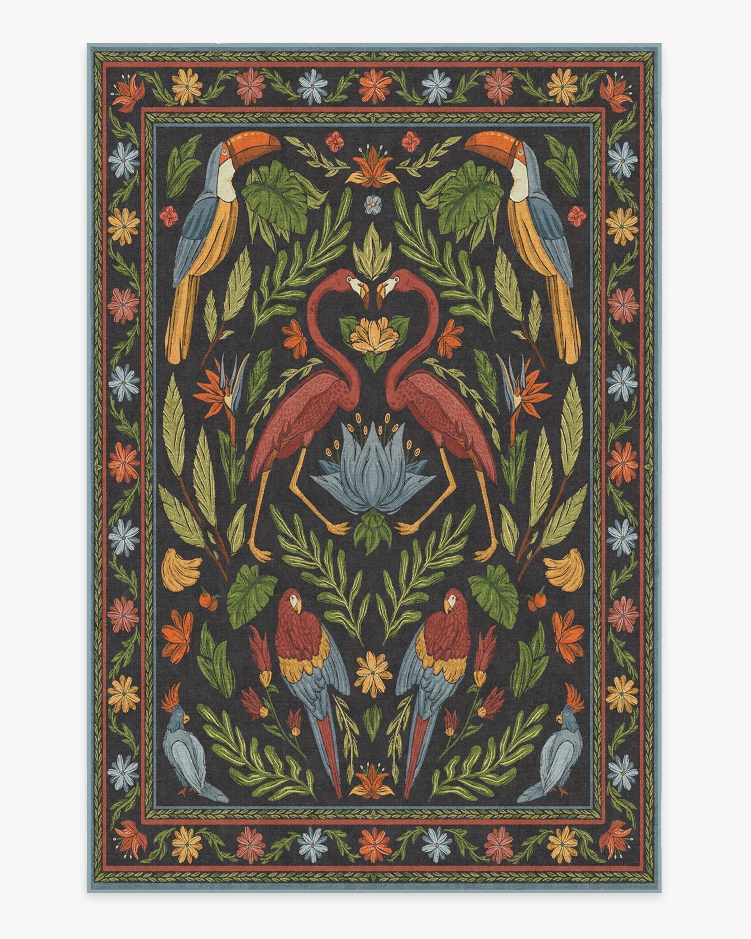 Rectangular Area Rug Machine Washable - Multi, Chenille