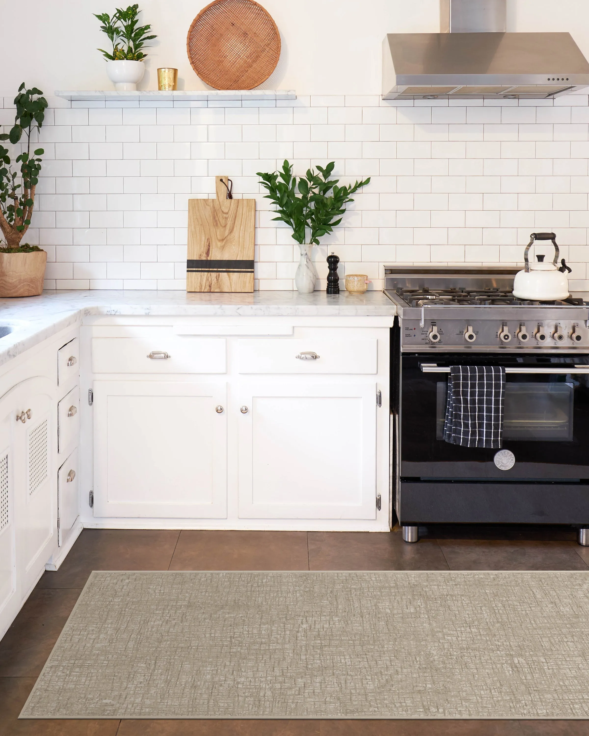 Rectangular Area Rug Machine Washable - Natural