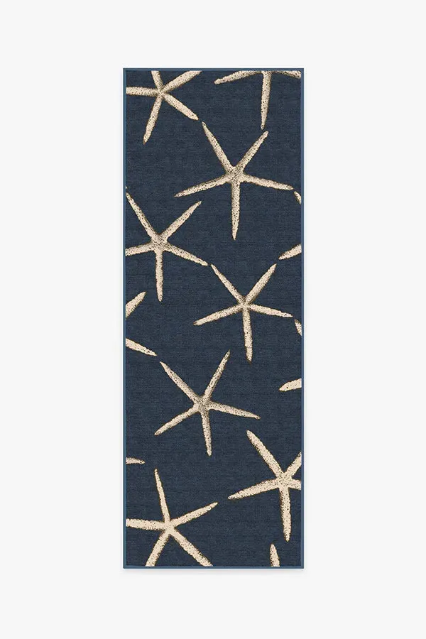 Rectangular Area Rug Machine Washable - Navy