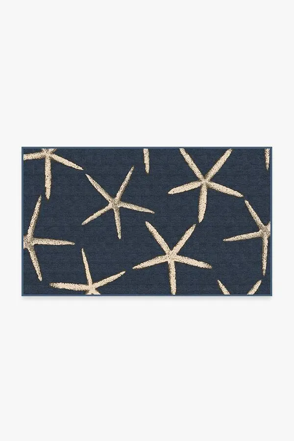 Rectangular Area Rug Machine Washable - Navy