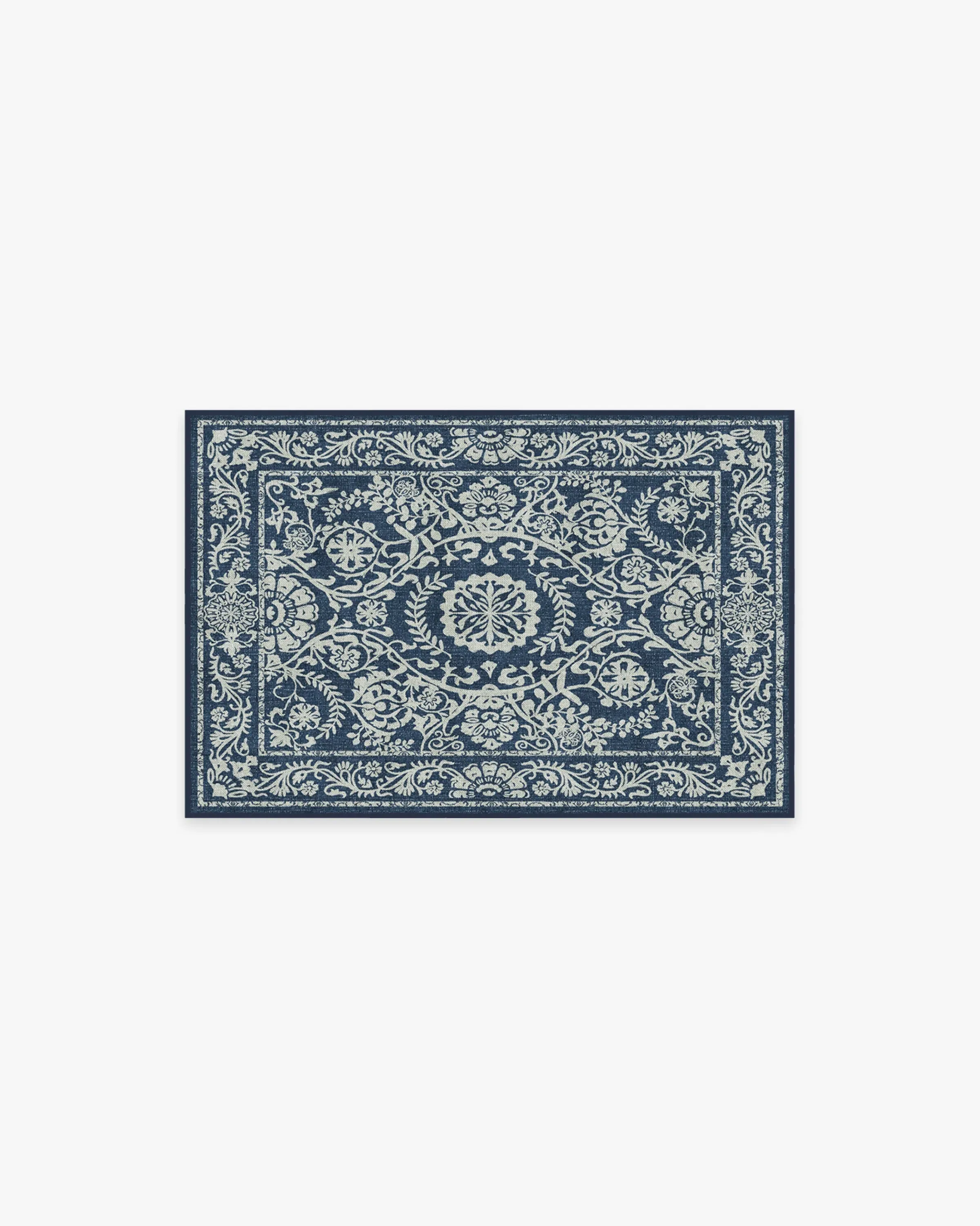 Rectangular Area Rug Machine Washable - Navy Blue image