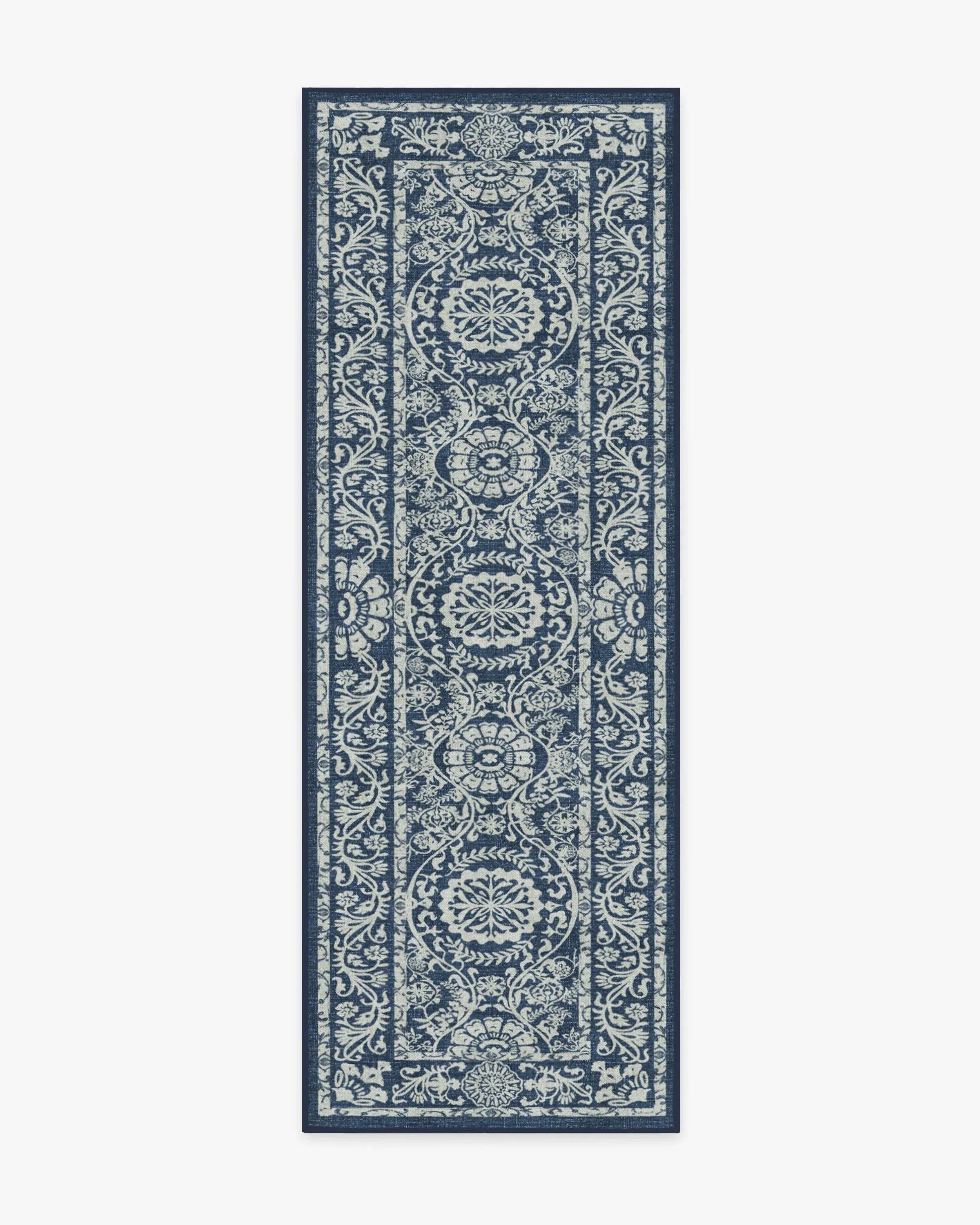 Rectangular Area Rug Machine Washable - Navy Blue