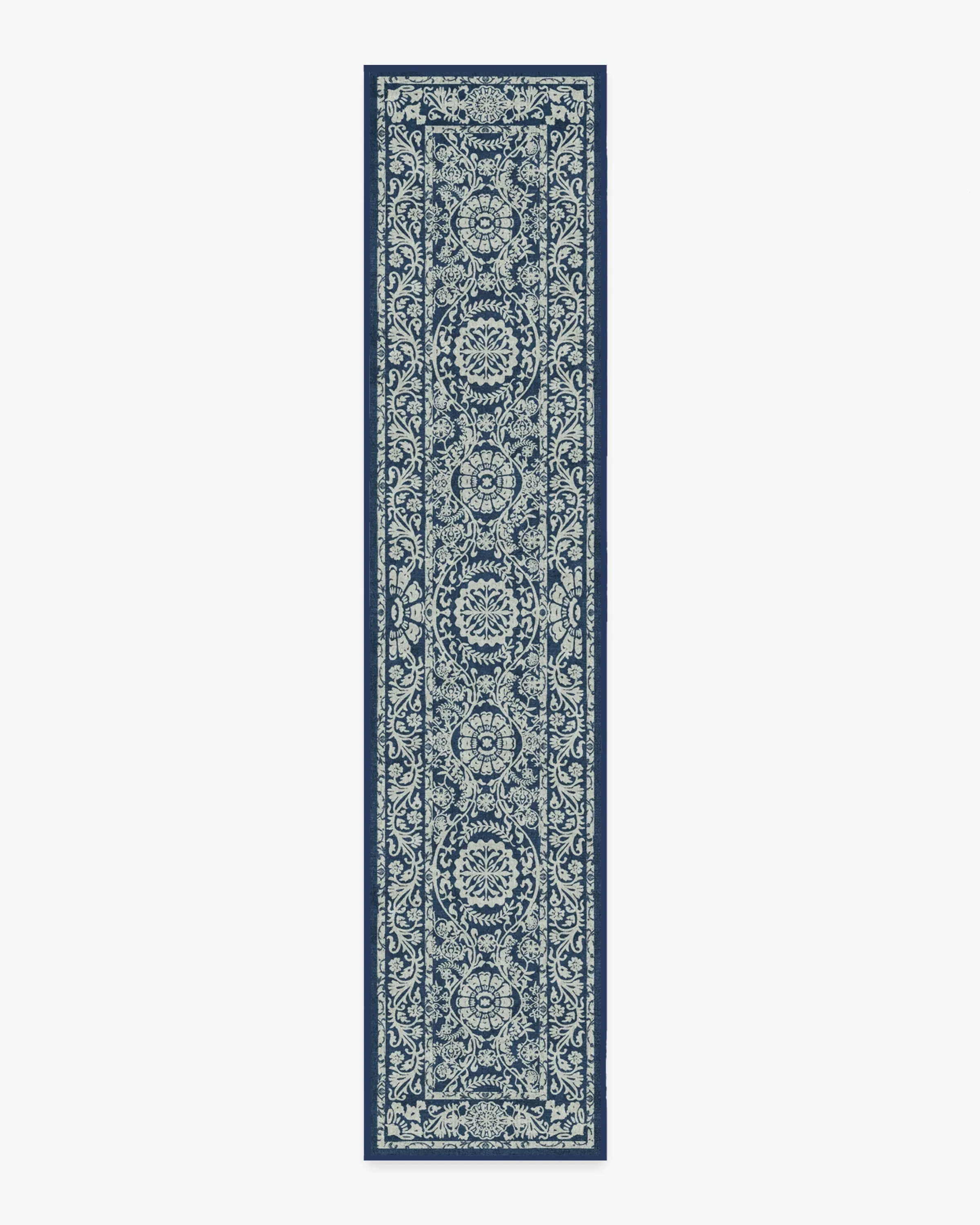Rectangular Area Rug Machine Washable - Navy Blue